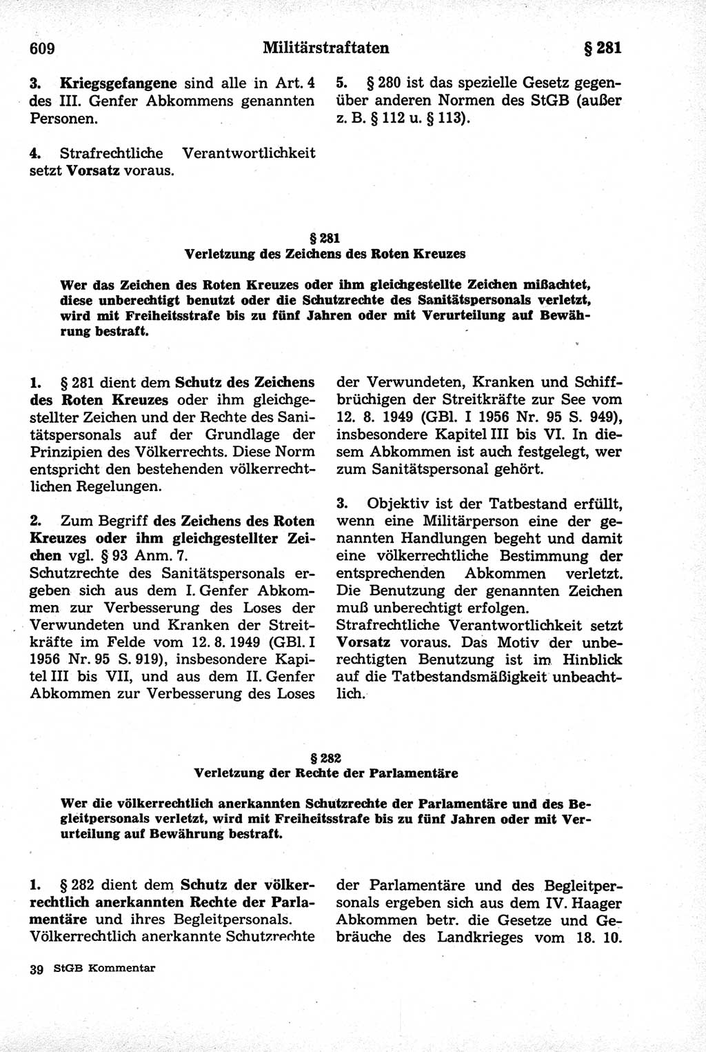 Strafrecht der Deutschen Demokratischen Republik (DDR), Kommentar zum Strafgesetzbuch (StGB) 1981, Seite 609 (Strafr. DDR Komm. StGB 1981, S. 609)