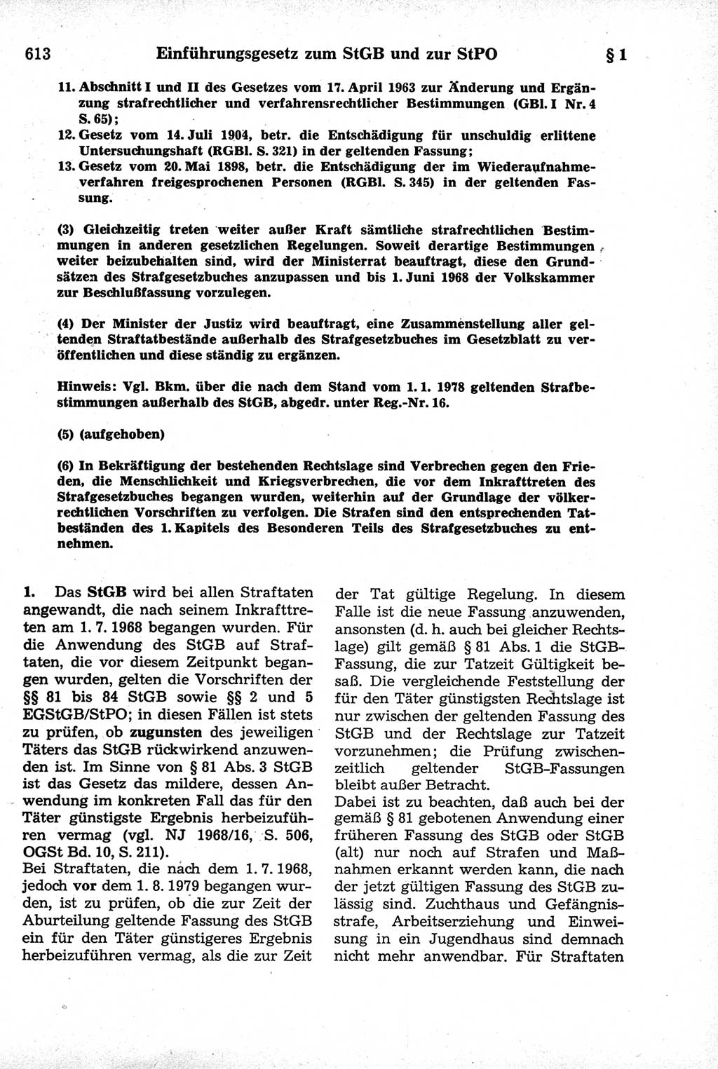 Strafrecht der Deutschen Demokratischen Republik (DDR), Kommentar zum Strafgesetzbuch (StGB) 1981, Seite 613 (Strafr. DDR Komm. StGB 1981, S. 613)