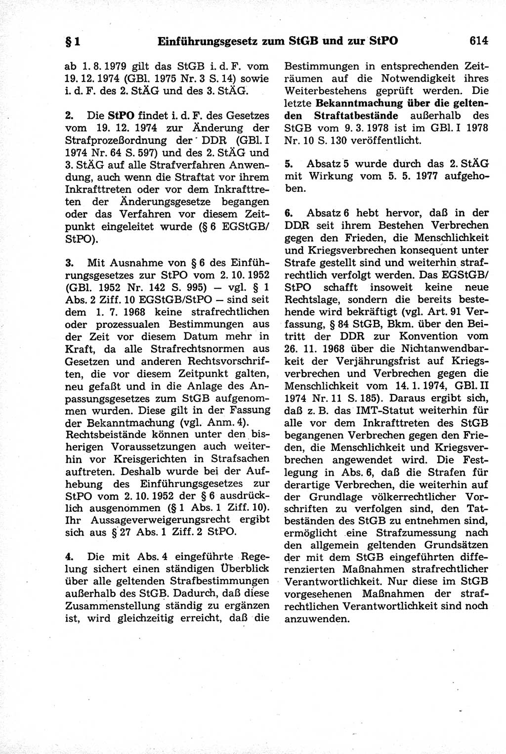 Strafrecht der Deutschen Demokratischen Republik (DDR), Kommentar zum Strafgesetzbuch (StGB) 1981, Seite 614 (Strafr. DDR Komm. StGB 1981, S. 614)