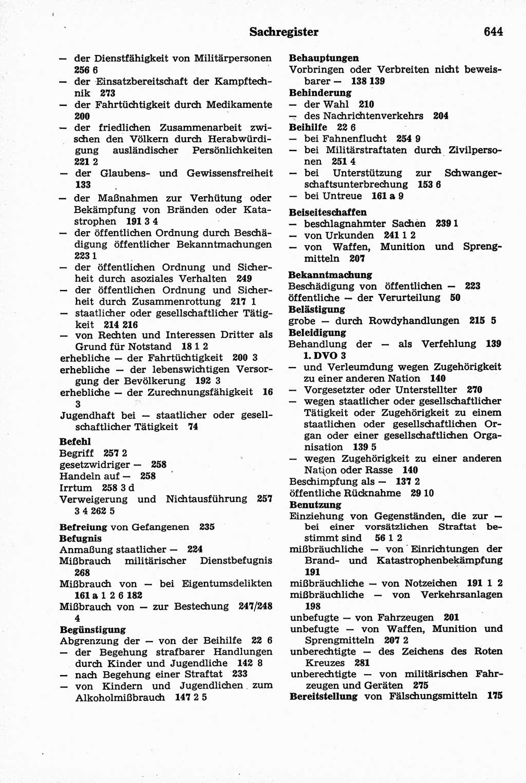 Strafrecht der Deutschen Demokratischen Republik (DDR), Kommentar zum Strafgesetzbuch (StGB) 1981, Seite 644 (Strafr. DDR Komm. StGB 1981, S. 644)