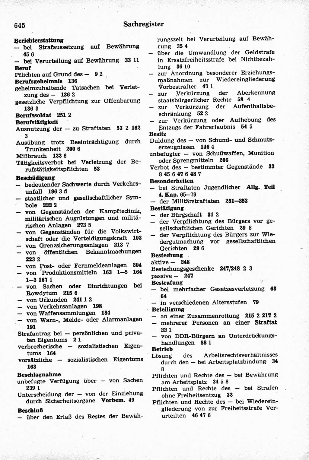 Strafrecht der Deutschen Demokratischen Republik (DDR), Kommentar zum Strafgesetzbuch (StGB) 1981, Seite 645 (Strafr. DDR Komm. StGB 1981, S. 645)