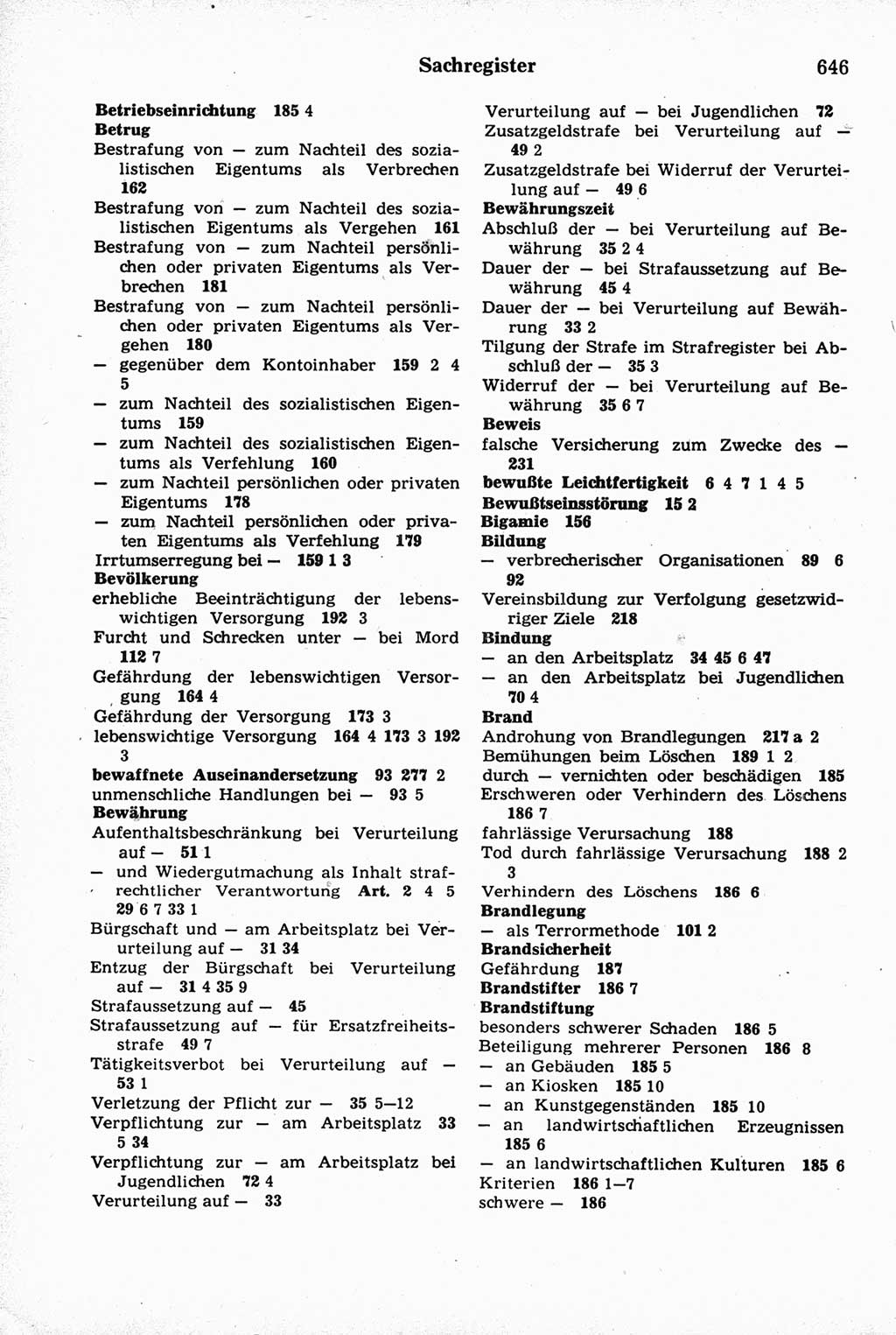 Strafrecht der Deutschen Demokratischen Republik (DDR), Kommentar zum Strafgesetzbuch (StGB) 1981, Seite 646 (Strafr. DDR Komm. StGB 1981, S. 646)