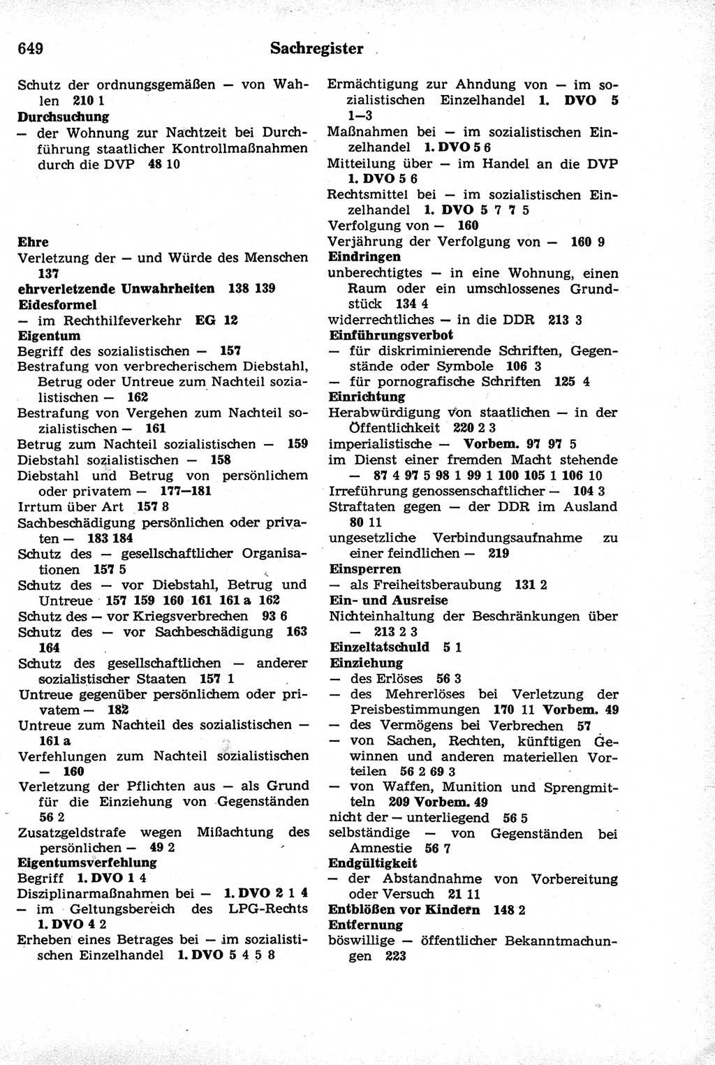 Strafrecht der Deutschen Demokratischen Republik (DDR), Kommentar zum Strafgesetzbuch (StGB) 1981, Seite 649 (Strafr. DDR Komm. StGB 1981, S. 649)