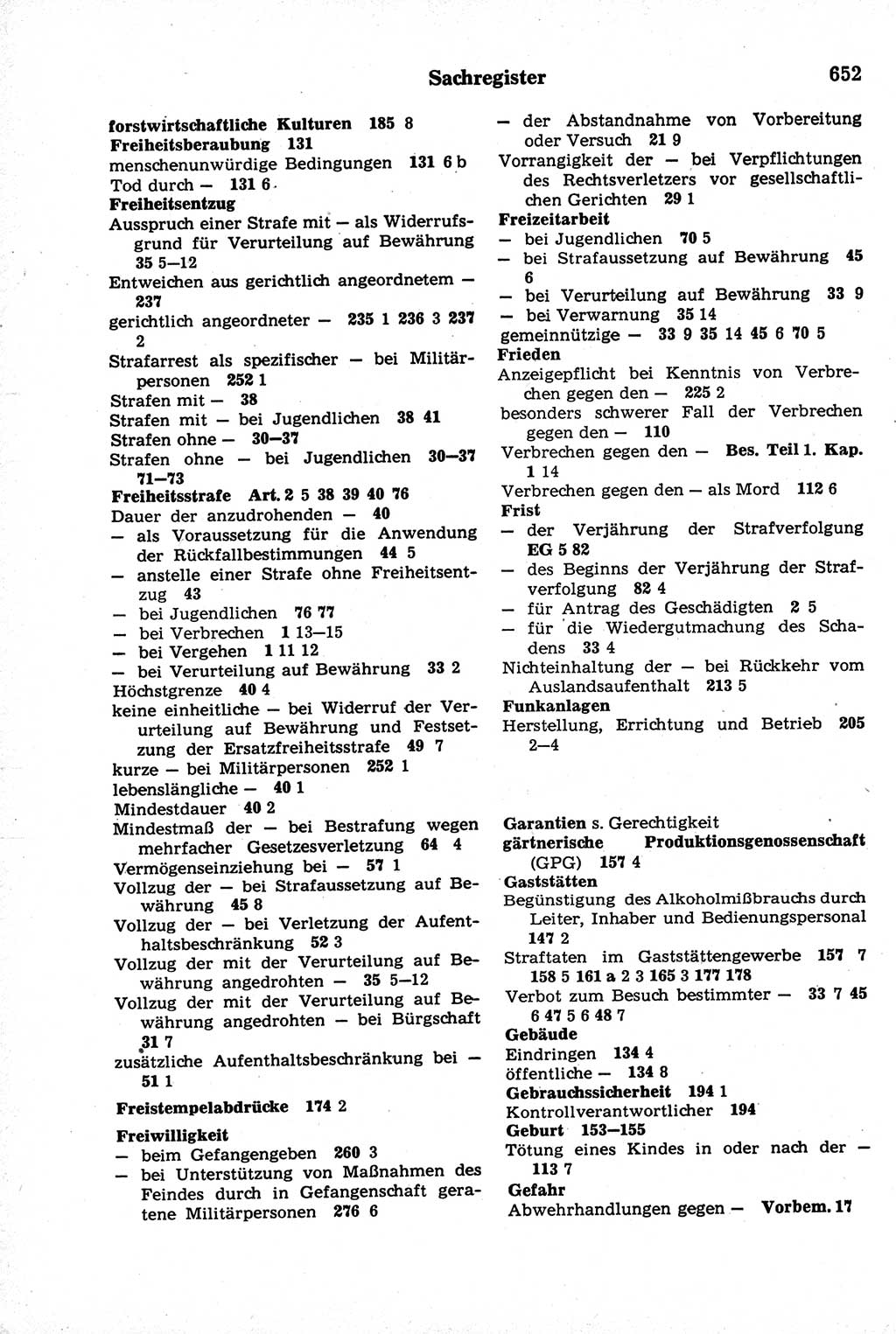 Strafrecht der Deutschen Demokratischen Republik (DDR), Kommentar zum Strafgesetzbuch (StGB) 1981, Seite 652 (Strafr. DDR Komm. StGB 1981, S. 652)