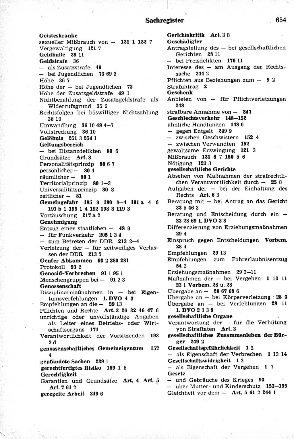 Strafrecht der Deutschen Demokratischen Republik (DDR), Kommentar zum Strafgesetzbuch (StGB) 1981, Seite 654 (Strafr. DDR Komm. StGB 1981, S. 654)
