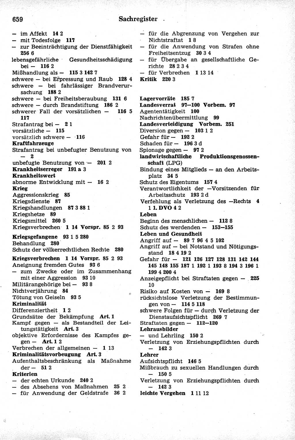 Strafrecht der Deutschen Demokratischen Republik (DDR), Kommentar zum Strafgesetzbuch (StGB) 1981, Seite 659 (Strafr. DDR Komm. StGB 1981, S. 659)