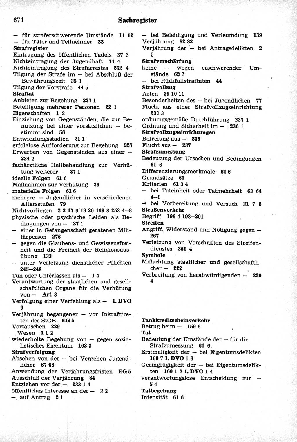 Strafrecht der Deutschen Demokratischen Republik (DDR), Kommentar zum Strafgesetzbuch (StGB) 1981, Seite 671 (Strafr. DDR Komm. StGB 1981, S. 671)