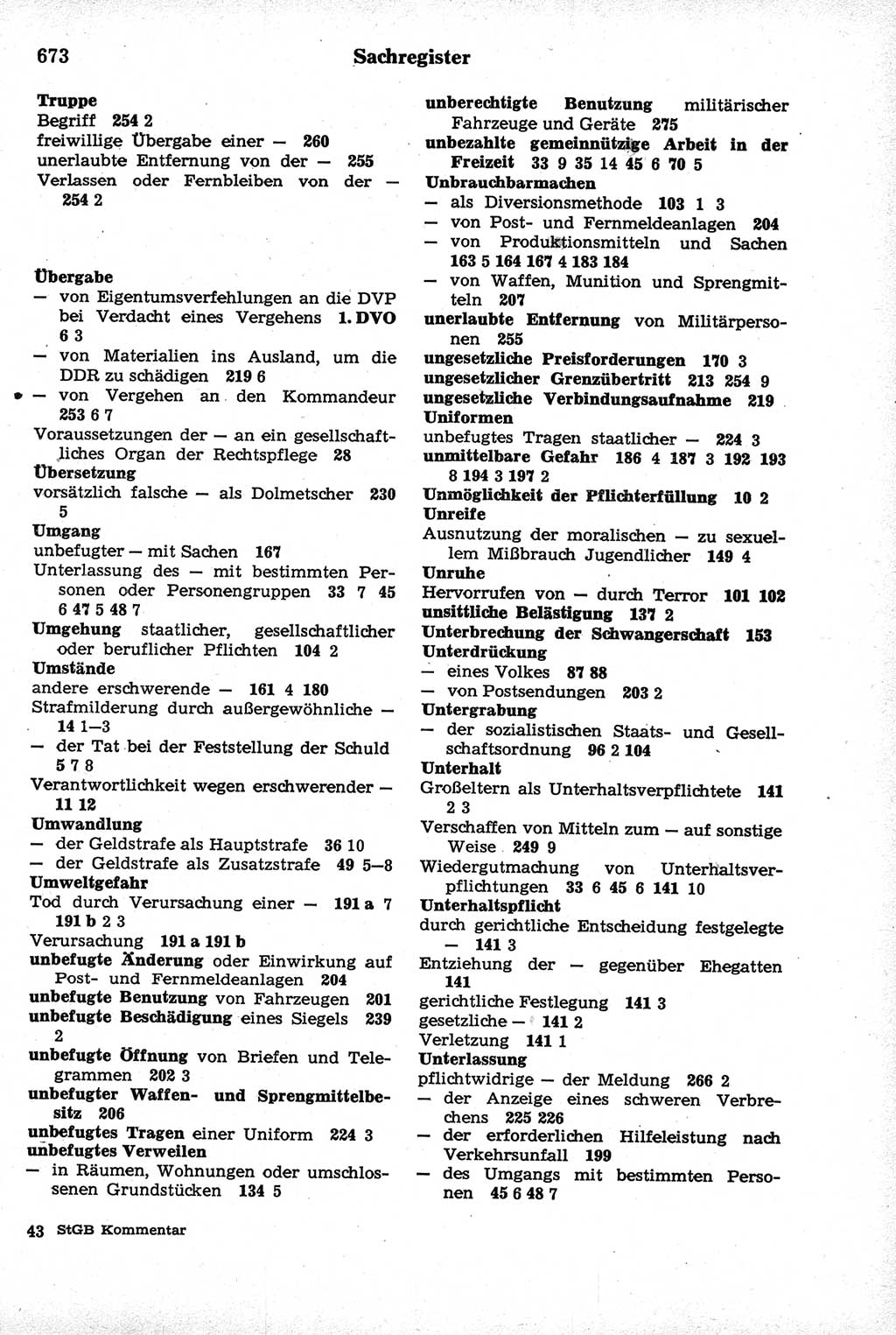 Strafrecht der Deutschen Demokratischen Republik (DDR), Kommentar zum Strafgesetzbuch (StGB) 1981, Seite 673 (Strafr. DDR Komm. StGB 1981, S. 673)