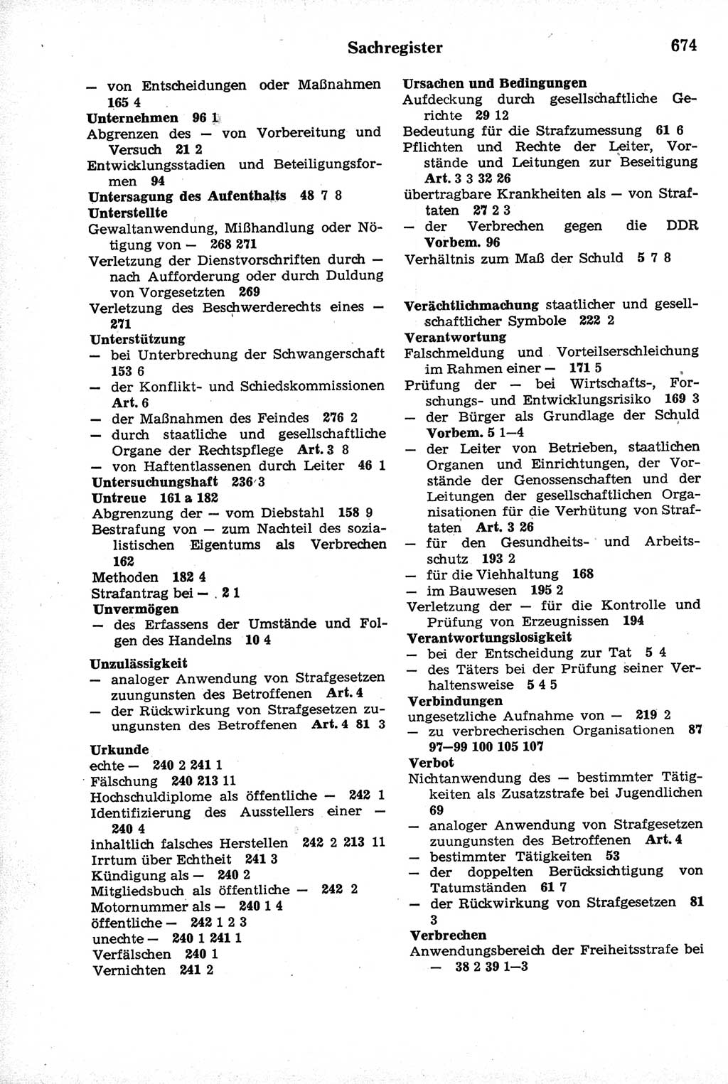 Strafrecht der Deutschen Demokratischen Republik (DDR), Kommentar zum Strafgesetzbuch (StGB) 1981, Seite 674 (Strafr. DDR Komm. StGB 1981, S. 674)