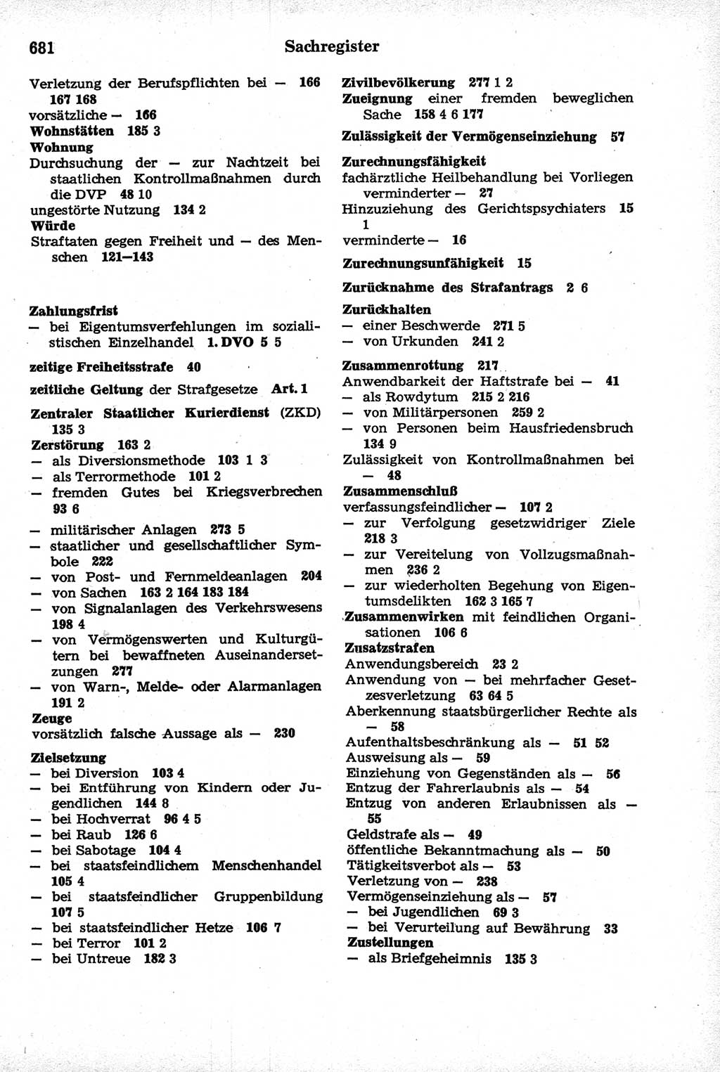 Strafrecht der Deutschen Demokratischen Republik (DDR), Kommentar zum Strafgesetzbuch (StGB) 1981, Seite 681 (Strafr. DDR Komm. StGB 1981, S. 681)