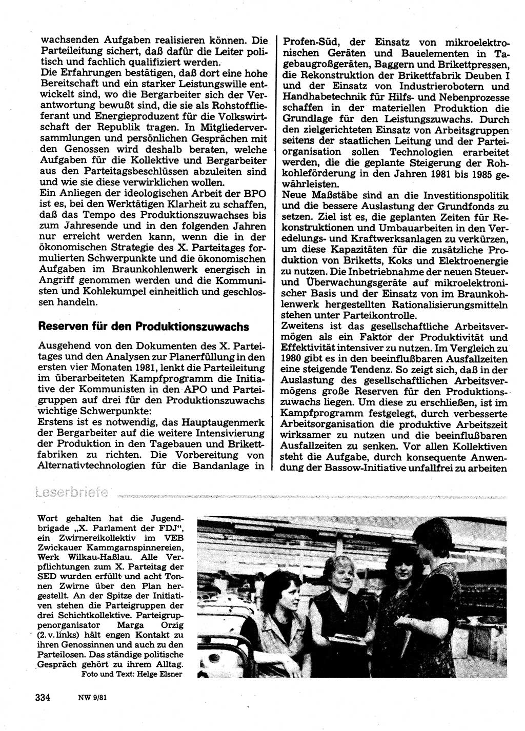 Neuer Weg (NW), Organ des Zentralkomitees (ZK) der SED (Sozialistische Einheitspartei Deutschlands) für Fragen des Parteilebens, 36. Jahrgang [Deutsche Demokratische Republik (DDR)] 1981, Seite 334 (NW ZK SED DDR 1981, S. 334)