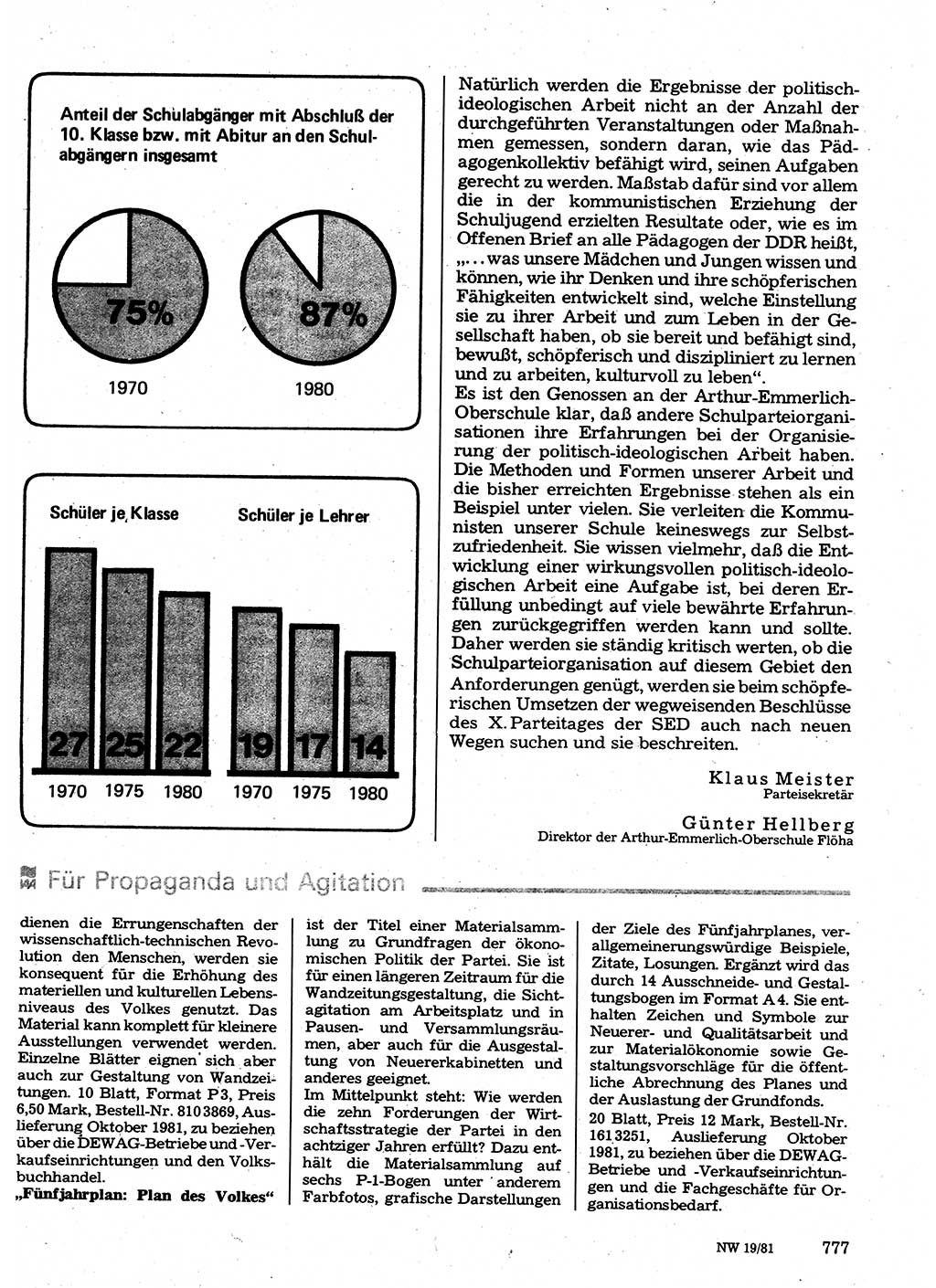 Neuer Weg (NW), Organ des Zentralkomitees (ZK) der SED (Sozialistische Einheitspartei Deutschlands) für Fragen des Parteilebens, 36. Jahrgang [Deutsche Demokratische Republik (DDR)] 1981, Seite 777 (NW ZK SED DDR 1981, S. 777)