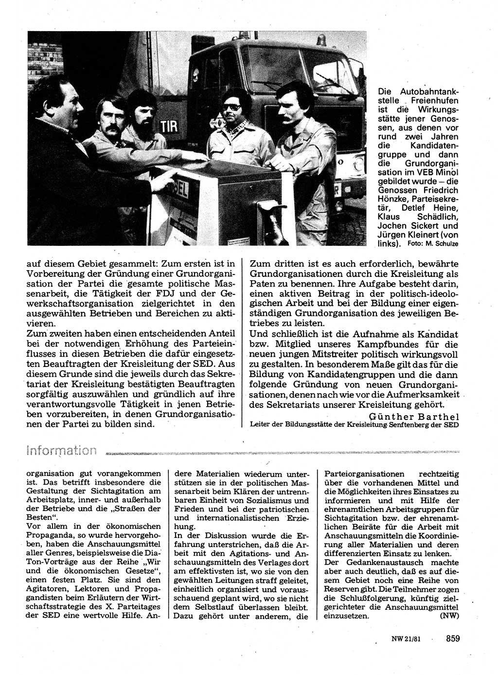 Neuer Weg (NW), Organ des Zentralkomitees (ZK) der SED (Sozialistische Einheitspartei Deutschlands) für Fragen des Parteilebens, 36. Jahrgang [Deutsche Demokratische Republik (DDR)] 1981, Seite 859 (NW ZK SED DDR 1981, S. 859)