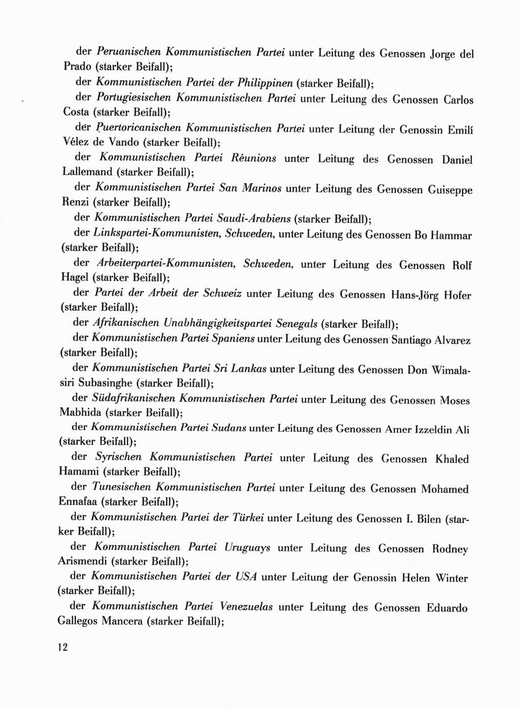 Protokoll der Verhandlungen des Ⅹ. Parteitages der Sozialistischen Einheitspartei Deutschlands (SED) [Deutsche Demokratische Republik (DDR)] 1981, Band 1, Seite 12 (Prot. Verh. Ⅹ. PT SED DDR 1981, Bd. 1, S. 12)