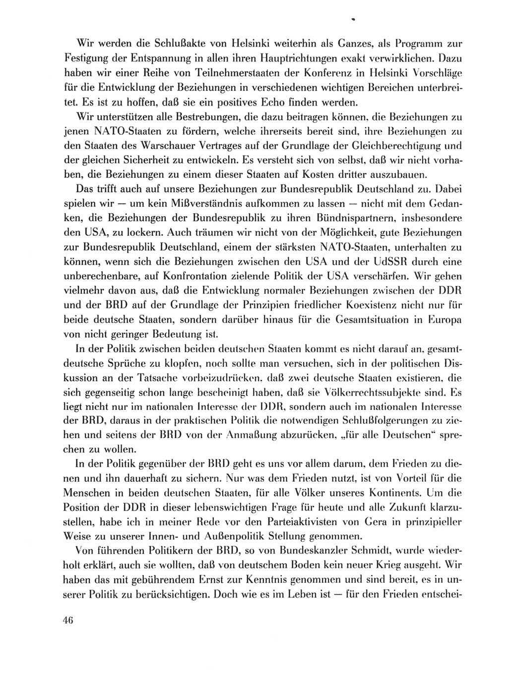 Protokoll der Verhandlungen des Ⅹ. Parteitages der Sozialistischen Einheitspartei Deutschlands (SED) [Deutsche Demokratische Republik (DDR)] 1981, Band 1, Seite 46 (Prot. Verh. Ⅹ. PT SED DDR 1981, Bd. 1, S. 46)