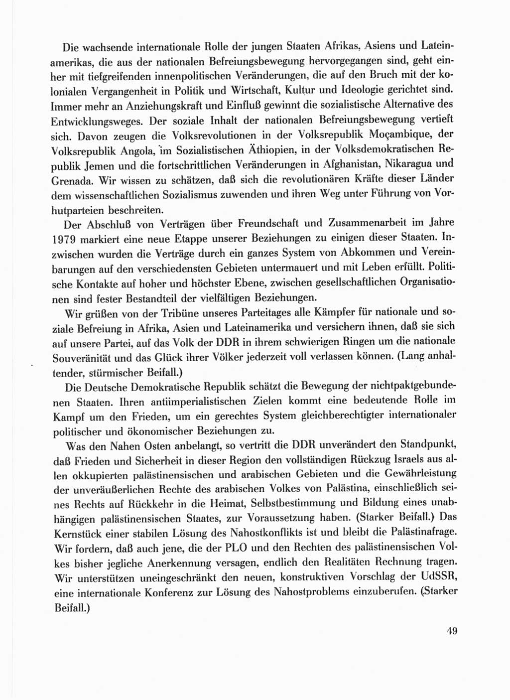 Protokoll der Verhandlungen des Ⅹ. Parteitages der Sozialistischen Einheitspartei Deutschlands (SED) [Deutsche Demokratische Republik (DDR)] 1981, Band 1, Seite 49 (Prot. Verh. Ⅹ. PT SED DDR 1981, Bd. 1, S. 49)