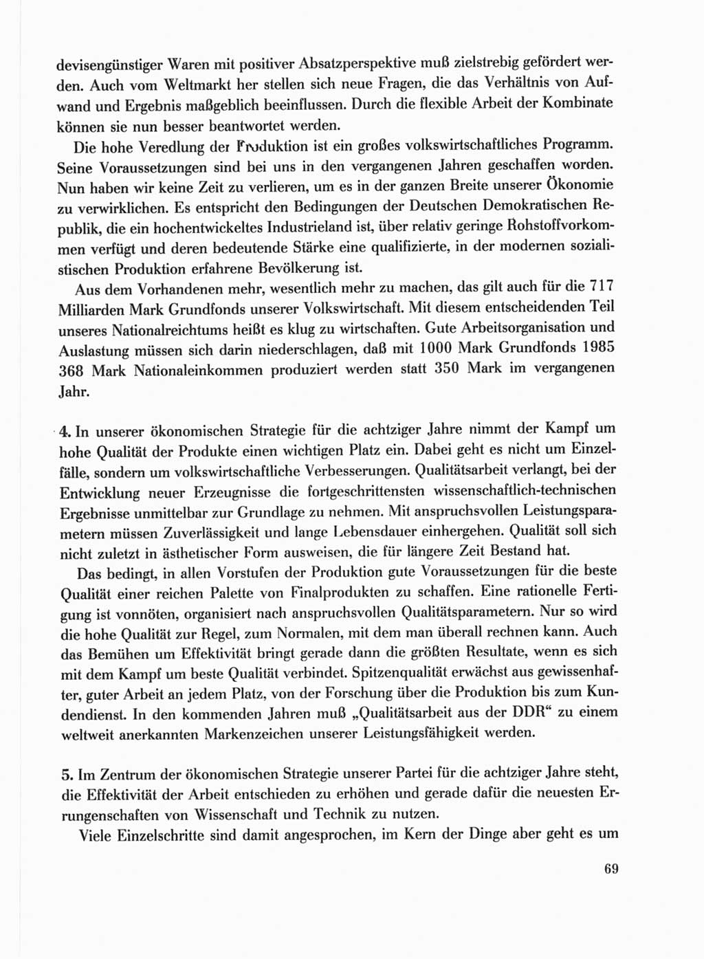Protokoll der Verhandlungen des Ⅹ. Parteitages der Sozialistischen Einheitspartei Deutschlands (SED) [Deutsche Demokratische Republik (DDR)] 1981, Band 1, Seite 69 (Prot. Verh. Ⅹ. PT SED DDR 1981, Bd. 1, S. 69)