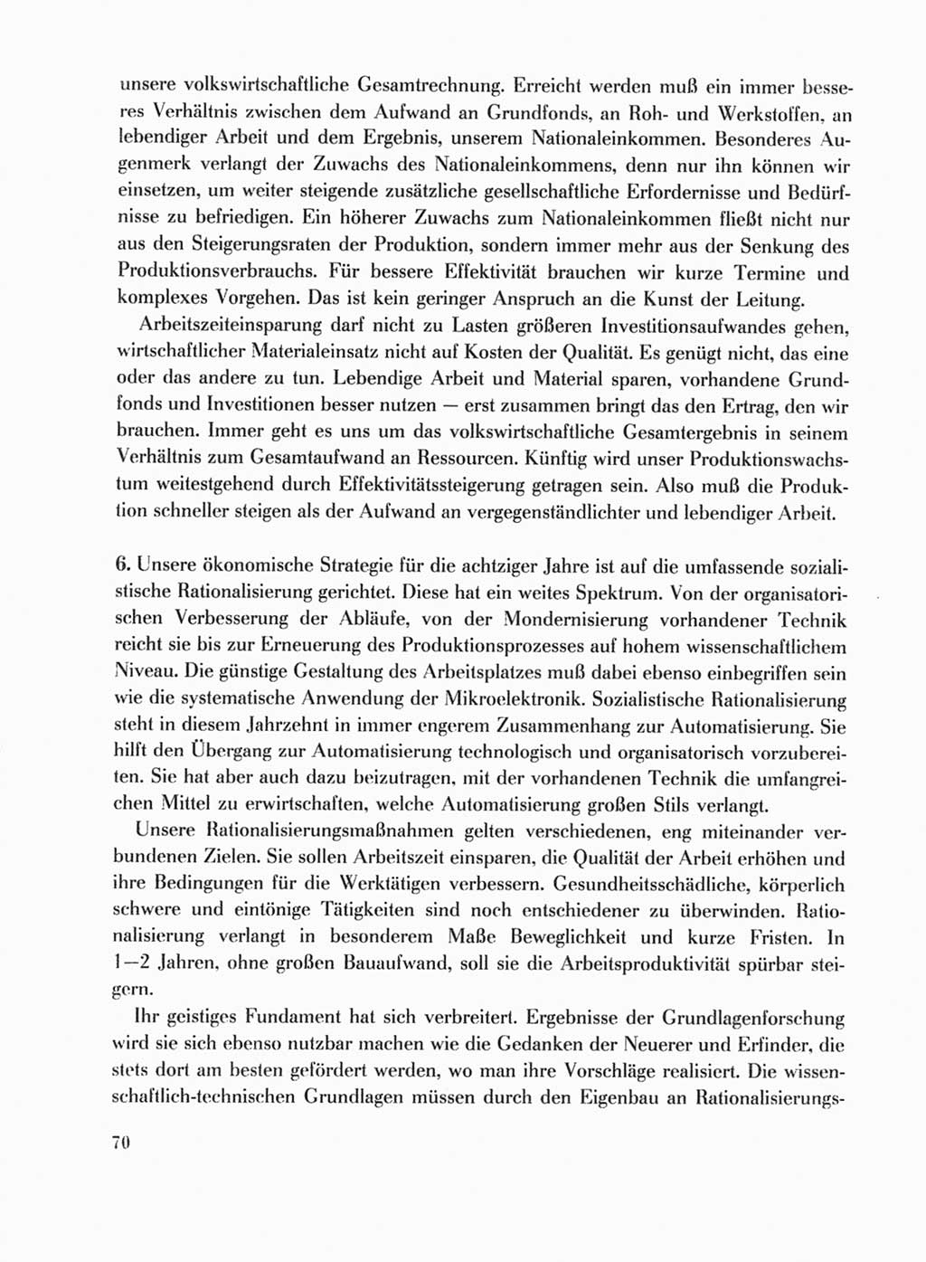 Protokoll der Verhandlungen des Ⅹ. Parteitages der Sozialistischen Einheitspartei Deutschlands (SED) [Deutsche Demokratische Republik (DDR)] 1981, Band 1, Seite 70 (Prot. Verh. Ⅹ. PT SED DDR 1981, Bd. 1, S. 70)