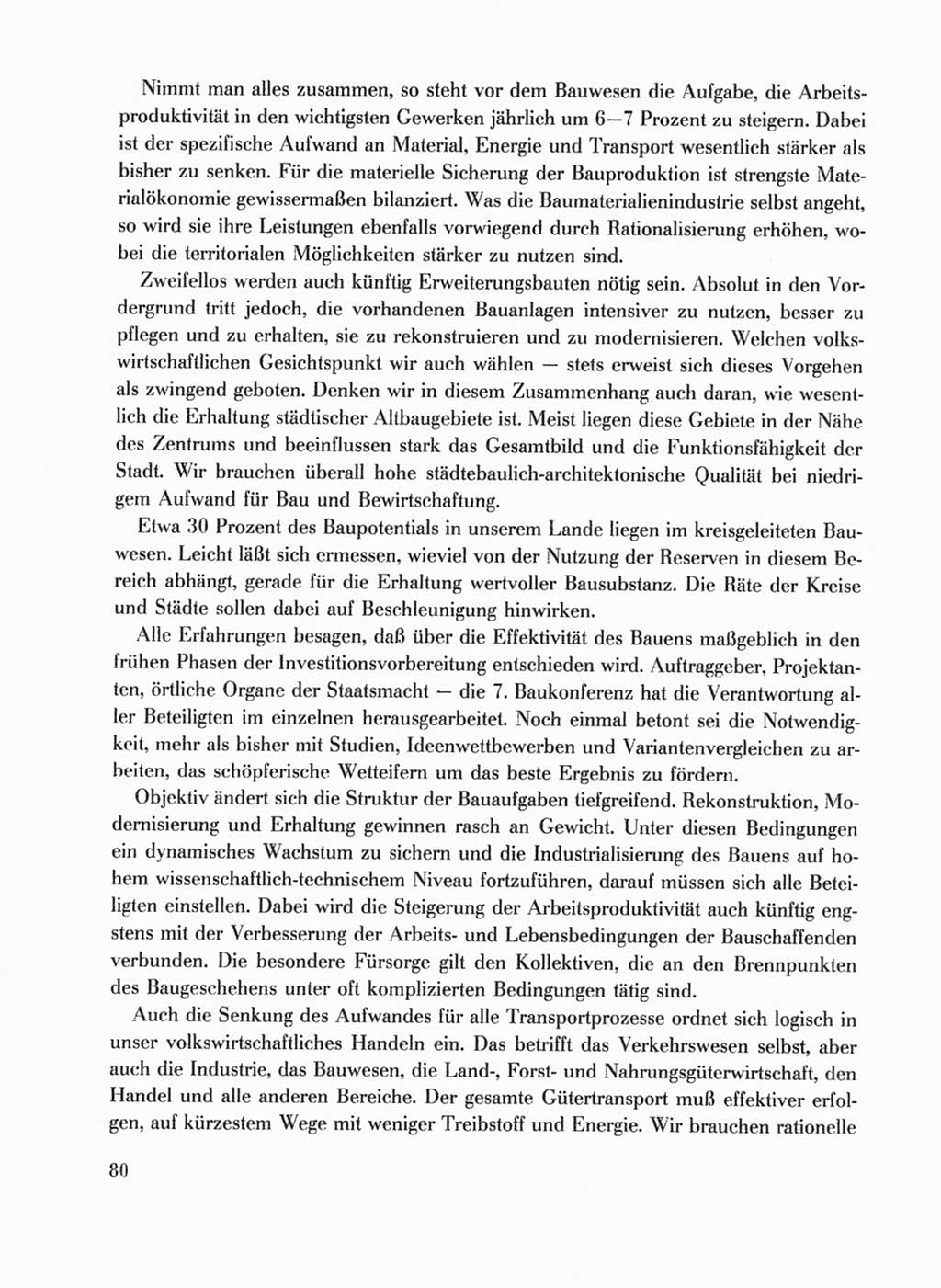 Protokoll der Verhandlungen des Ⅹ. Parteitages der Sozialistischen Einheitspartei Deutschlands (SED) [Deutsche Demokratische Republik (DDR)] 1981, Band 1, Seite 80 (Prot. Verh. Ⅹ. PT SED DDR 1981, Bd. 1, S. 80)