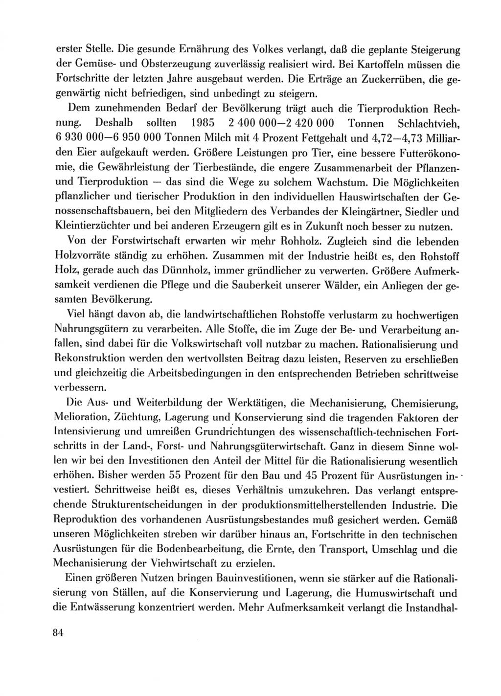 Protokoll der Verhandlungen des Ⅹ. Parteitages der Sozialistischen Einheitspartei Deutschlands (SED) [Deutsche Demokratische Republik (DDR)] 1981, Band 1, Seite 84 (Prot. Verh. Ⅹ. PT SED DDR 1981, Bd. 1, S. 84)