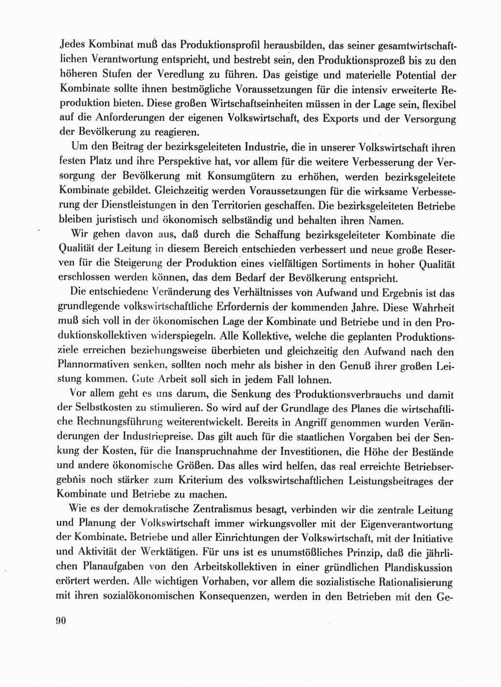 Protokoll der Verhandlungen des Ⅹ. Parteitages der Sozialistischen Einheitspartei Deutschlands (SED) [Deutsche Demokratische Republik (DDR)] 1981, Band 1, Seite 90 (Prot. Verh. Ⅹ. PT SED DDR 1981, Bd. 1, S. 90)
