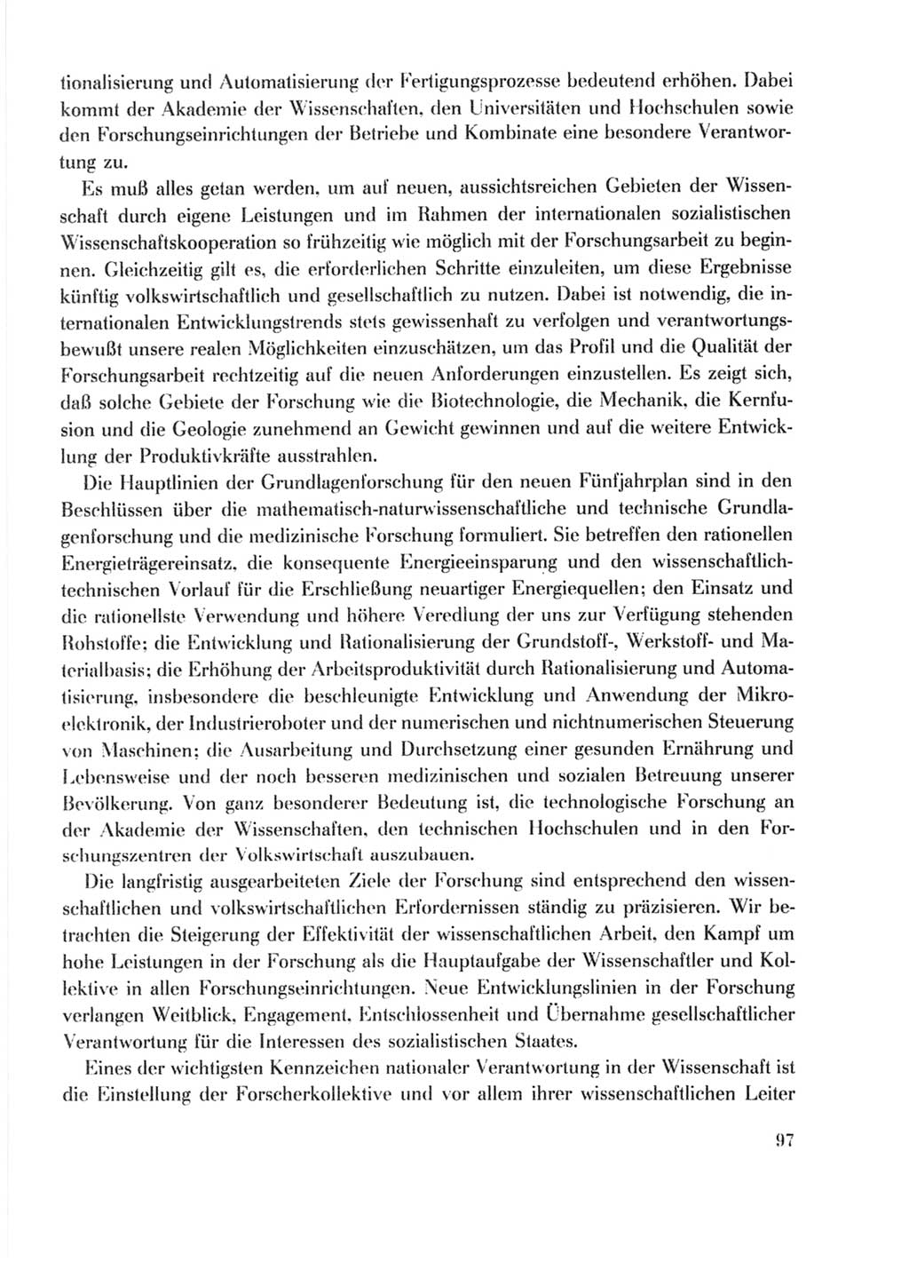 Protokoll der Verhandlungen des Ⅹ. Parteitages der Sozialistischen Einheitspartei Deutschlands (SED) [Deutsche Demokratische Republik (DDR)] 1981, Band 1, Seite 97 (Prot. Verh. Ⅹ. PT SED DDR 1981, Bd. 1, S. 97)