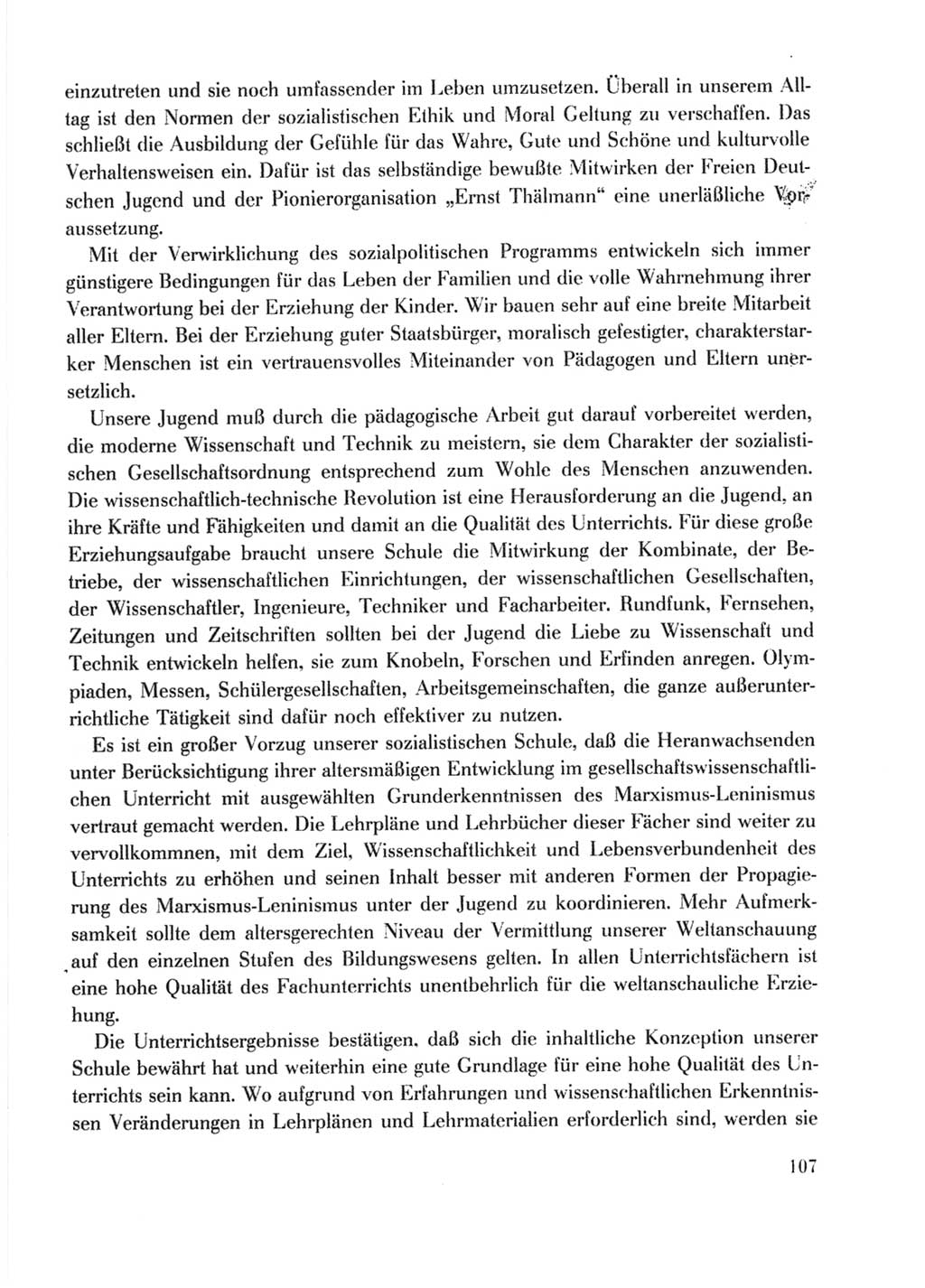 Protokoll der Verhandlungen des Ⅹ. Parteitages der Sozialistischen Einheitspartei Deutschlands (SED) [Deutsche Demokratische Republik (DDR)] 1981, Band 1, Seite 107 (Prot. Verh. Ⅹ. PT SED DDR 1981, Bd. 1, S. 107)