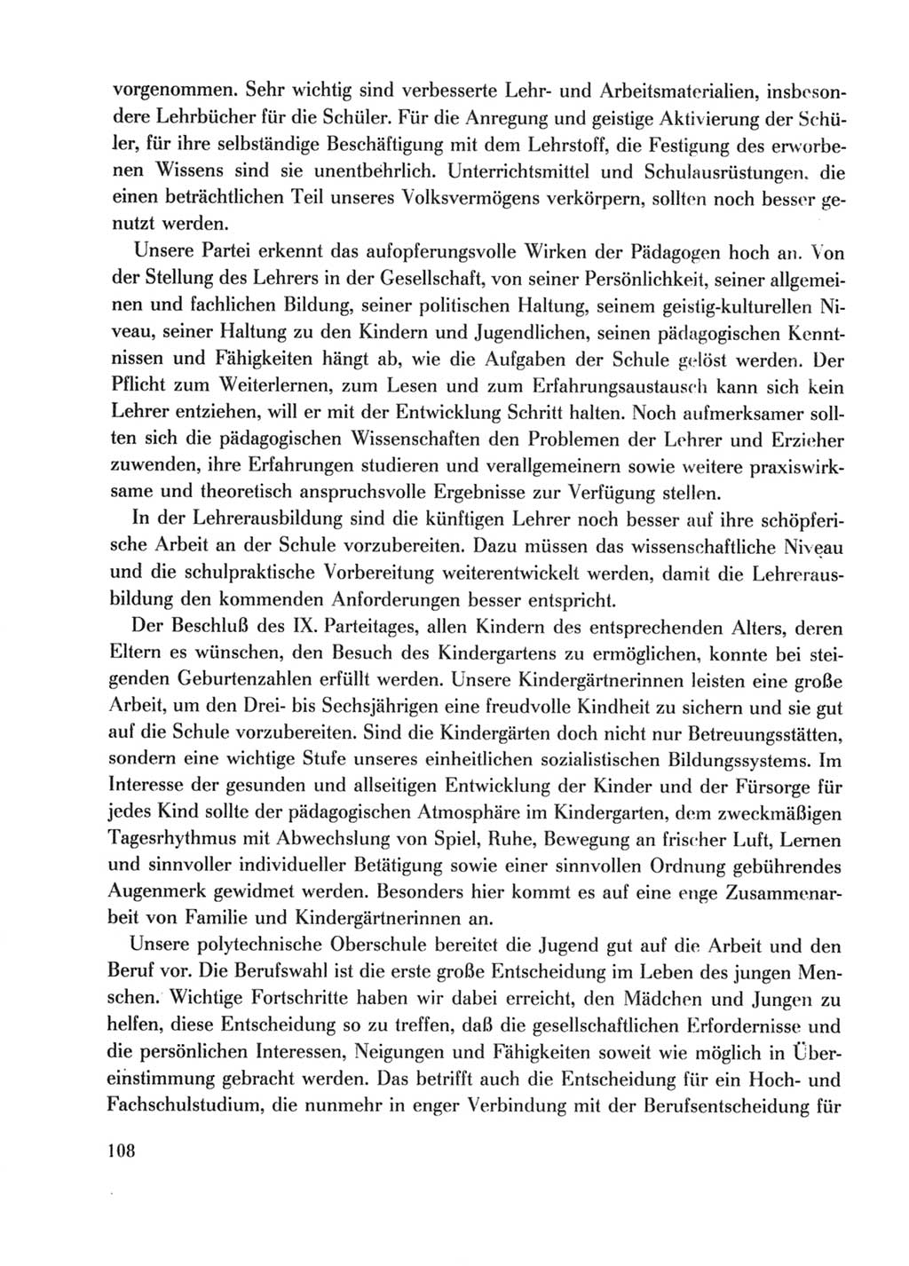 Protokoll der Verhandlungen des Ⅹ. Parteitages der Sozialistischen Einheitspartei Deutschlands (SED) [Deutsche Demokratische Republik (DDR)] 1981, Band 1, Seite 108 (Prot. Verh. Ⅹ. PT SED DDR 1981, Bd. 1, S. 108)