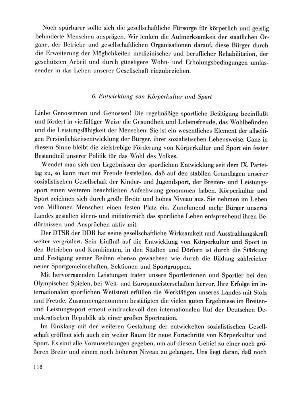 Protokoll der Verhandlungen des Ⅹ. Parteitages der Sozialistischen Einheitspartei Deutschlands (SED) [Deutsche Demokratische Republik (DDR)] 1981, Band 1, Seite 118 (Prot. Verh. Ⅹ. PT SED DDR 1981, Bd. 1, S. 118)
