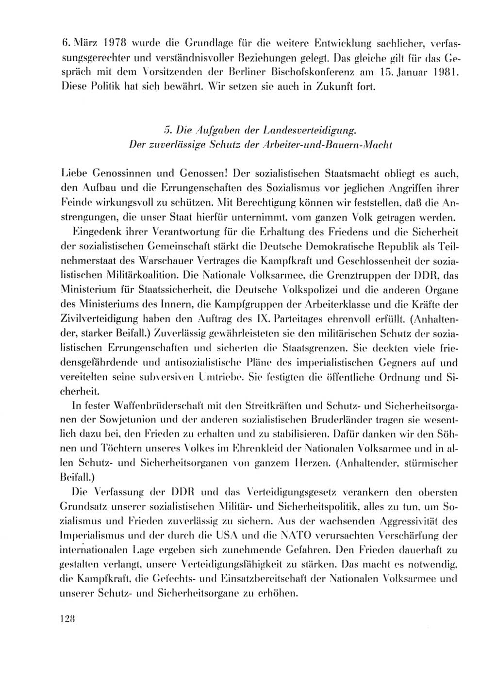 Protokoll der Verhandlungen des Ⅹ. Parteitages der Sozialistischen Einheitspartei Deutschlands (SED) [Deutsche Demokratische Republik (DDR)] 1981, Band 1, Seite 128 (Prot. Verh. Ⅹ. PT SED DDR 1981, Bd. 1, S. 128)
