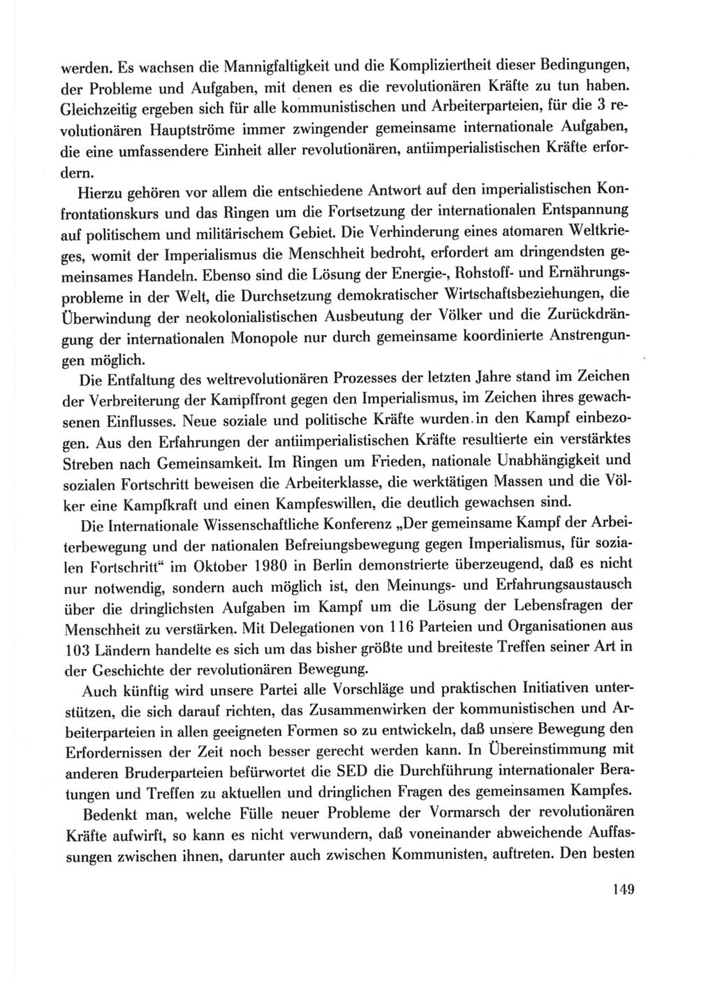 Protokoll der Verhandlungen des Ⅹ. Parteitages der Sozialistischen Einheitspartei Deutschlands (SED) [Deutsche Demokratische Republik (DDR)] 1981, Band 1, Seite 149 (Prot. Verh. Ⅹ. PT SED DDR 1981, Bd. 1, S. 149)