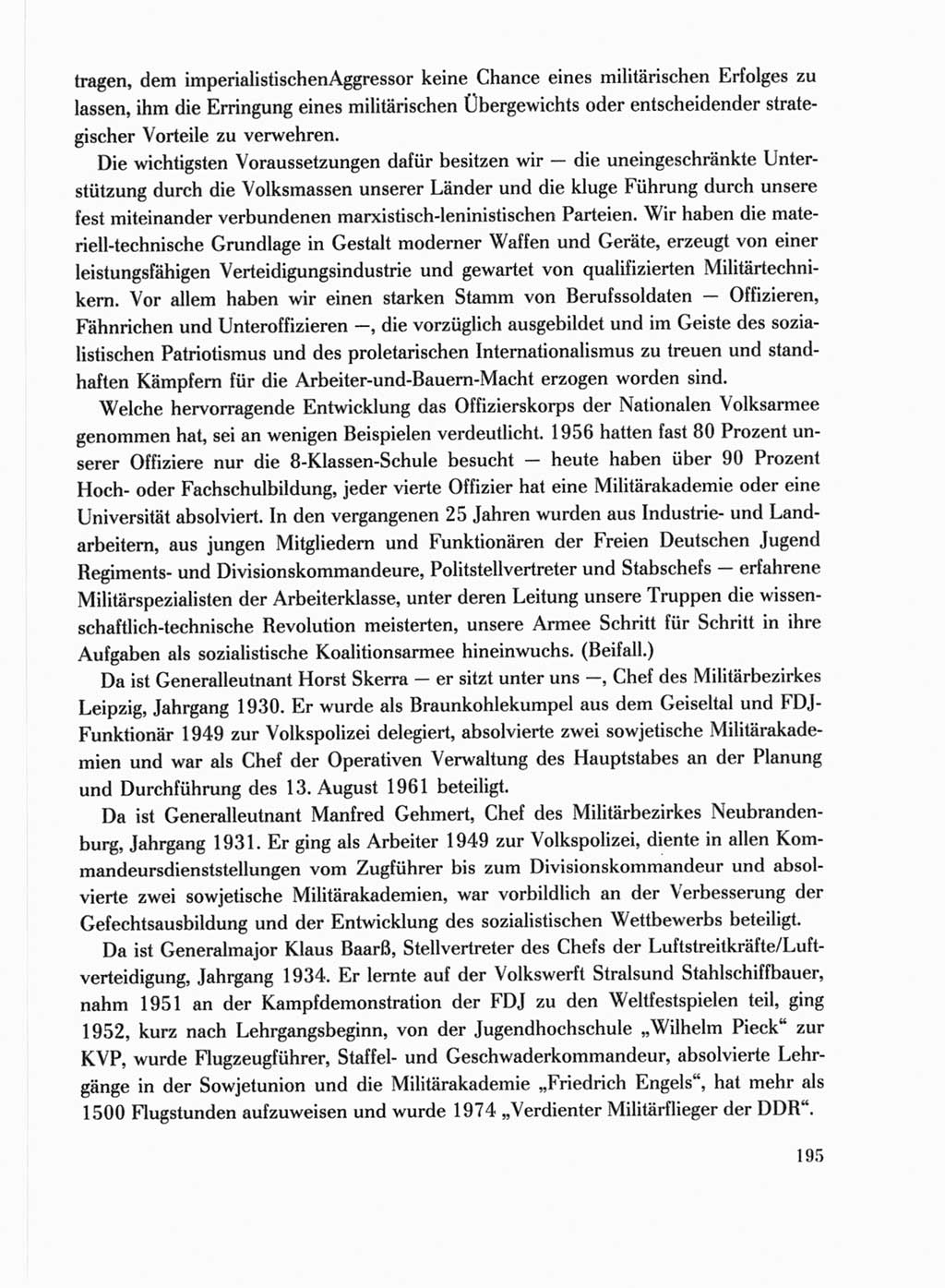 Protokoll der Verhandlungen des Ⅹ. Parteitages der Sozialistischen Einheitspartei Deutschlands (SED) [Deutsche Demokratische Republik (DDR)] 1981, Band 1, Seite 195 (Prot. Verh. Ⅹ. PT SED DDR 1981, Bd. 1, S. 195)