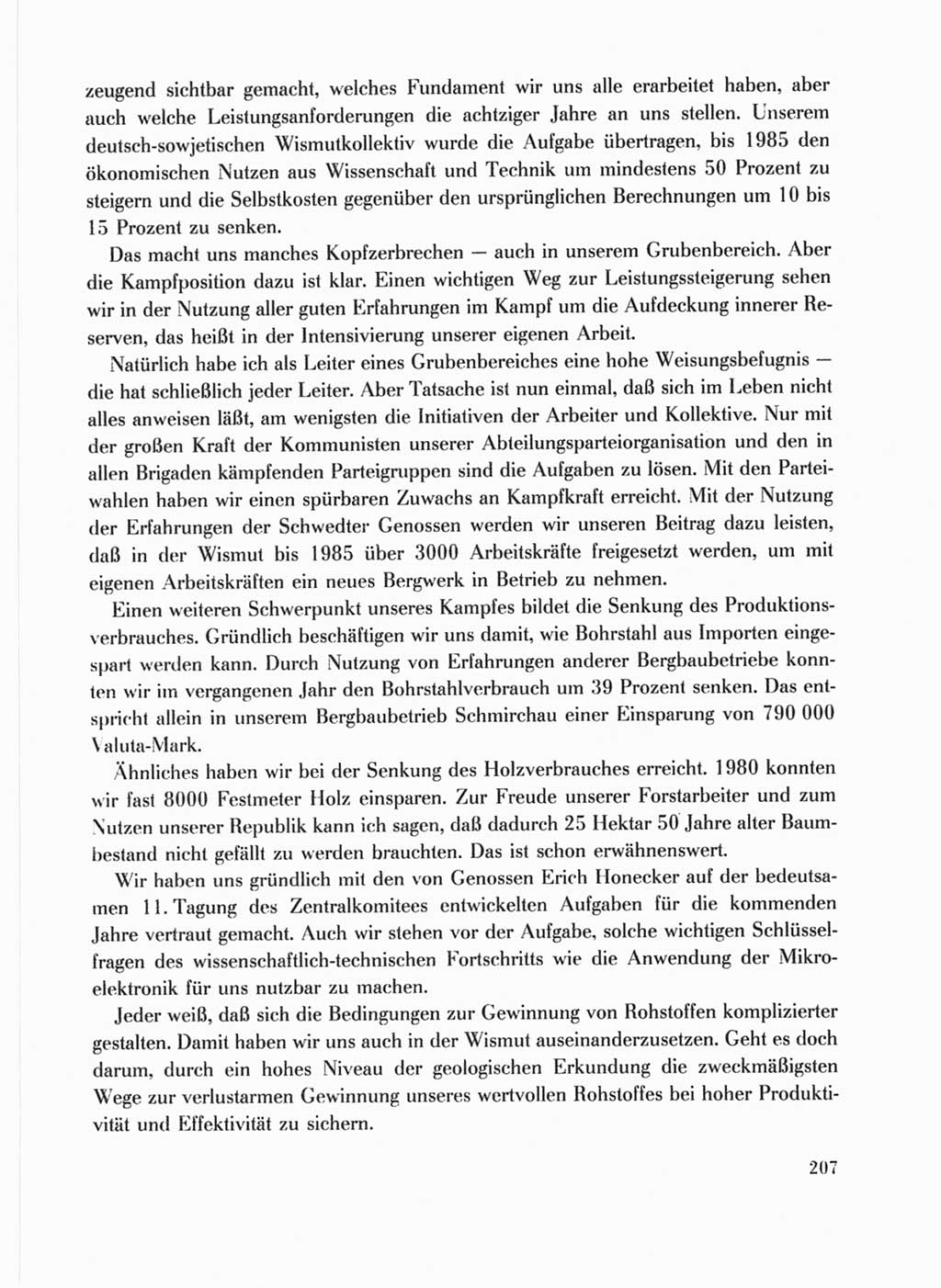 Protokoll der Verhandlungen des Ⅹ. Parteitages der Sozialistischen Einheitspartei Deutschlands (SED) [Deutsche Demokratische Republik (DDR)] 1981, Band 1, Seite 207 (Prot. Verh. Ⅹ. PT SED DDR 1981, Bd. 1, S. 207)