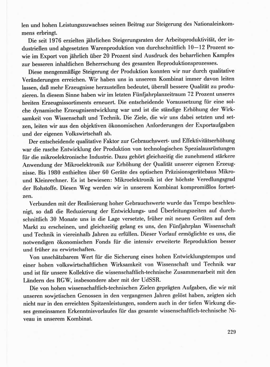 Protokoll der Verhandlungen des Ⅹ. Parteitages der Sozialistischen Einheitspartei Deutschlands (SED) [Deutsche Demokratische Republik (DDR)] 1981, Band 1, Seite 229 (Prot. Verh. Ⅹ. PT SED DDR 1981, Bd. 1, S. 229)