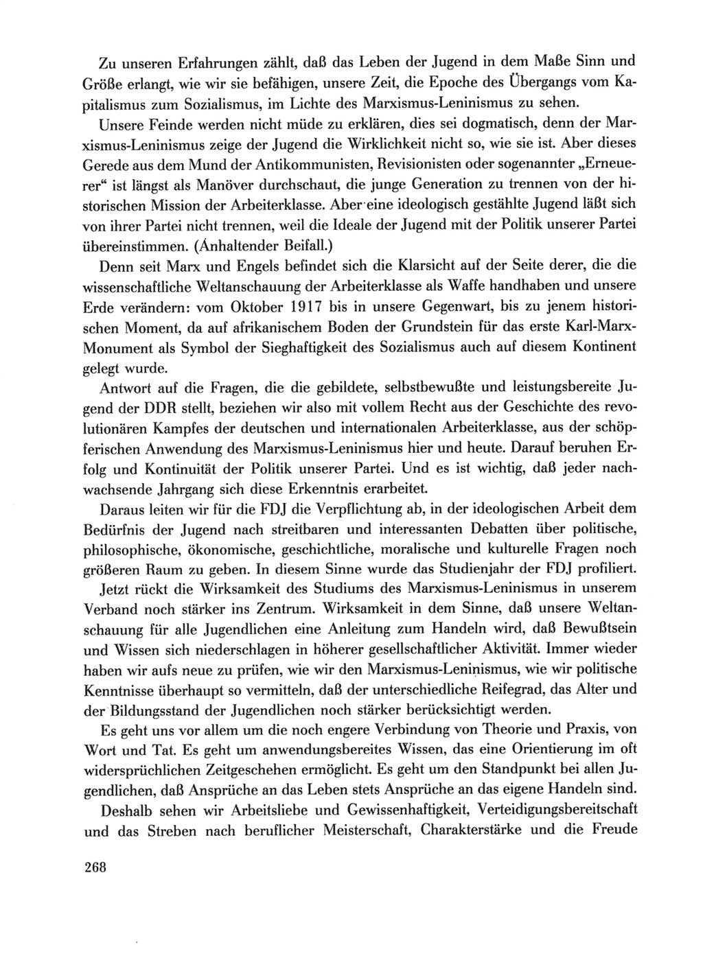 Protokoll der Verhandlungen des Ⅹ. Parteitages der Sozialistischen Einheitspartei Deutschlands (SED) [Deutsche Demokratische Republik (DDR)] 1981, Band 1, Seite 268 (Prot. Verh. Ⅹ. PT SED DDR 1981, Bd. 1, S. 268)