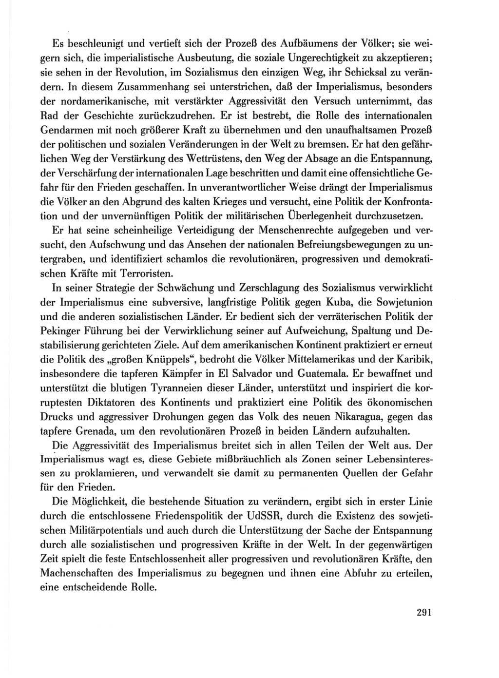 Protokoll der Verhandlungen des Ⅹ. Parteitages der Sozialistischen Einheitspartei Deutschlands (SED) [Deutsche Demokratische Republik (DDR)] 1981, Band 1, Seite 291 (Prot. Verh. Ⅹ. PT SED DDR 1981, Bd. 1, S. 291)