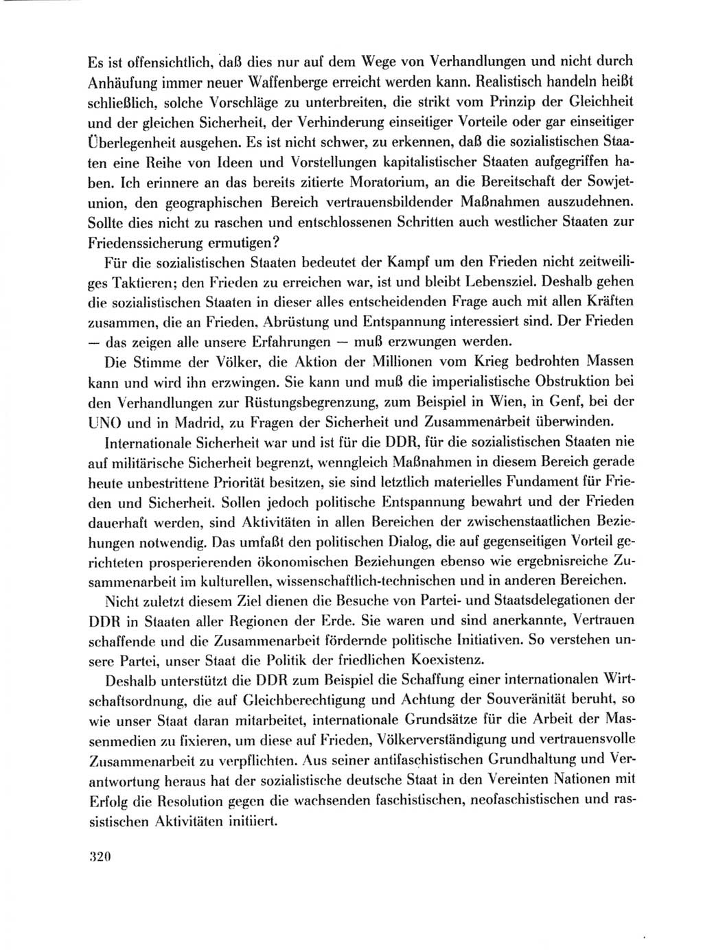 Protokoll der Verhandlungen des Ⅹ. Parteitages der Sozialistischen Einheitspartei Deutschlands (SED) [Deutsche Demokratische Republik (DDR)] 1981, Band 1, Seite 320 (Prot. Verh. Ⅹ. PT SED DDR 1981, Bd. 1, S. 320)