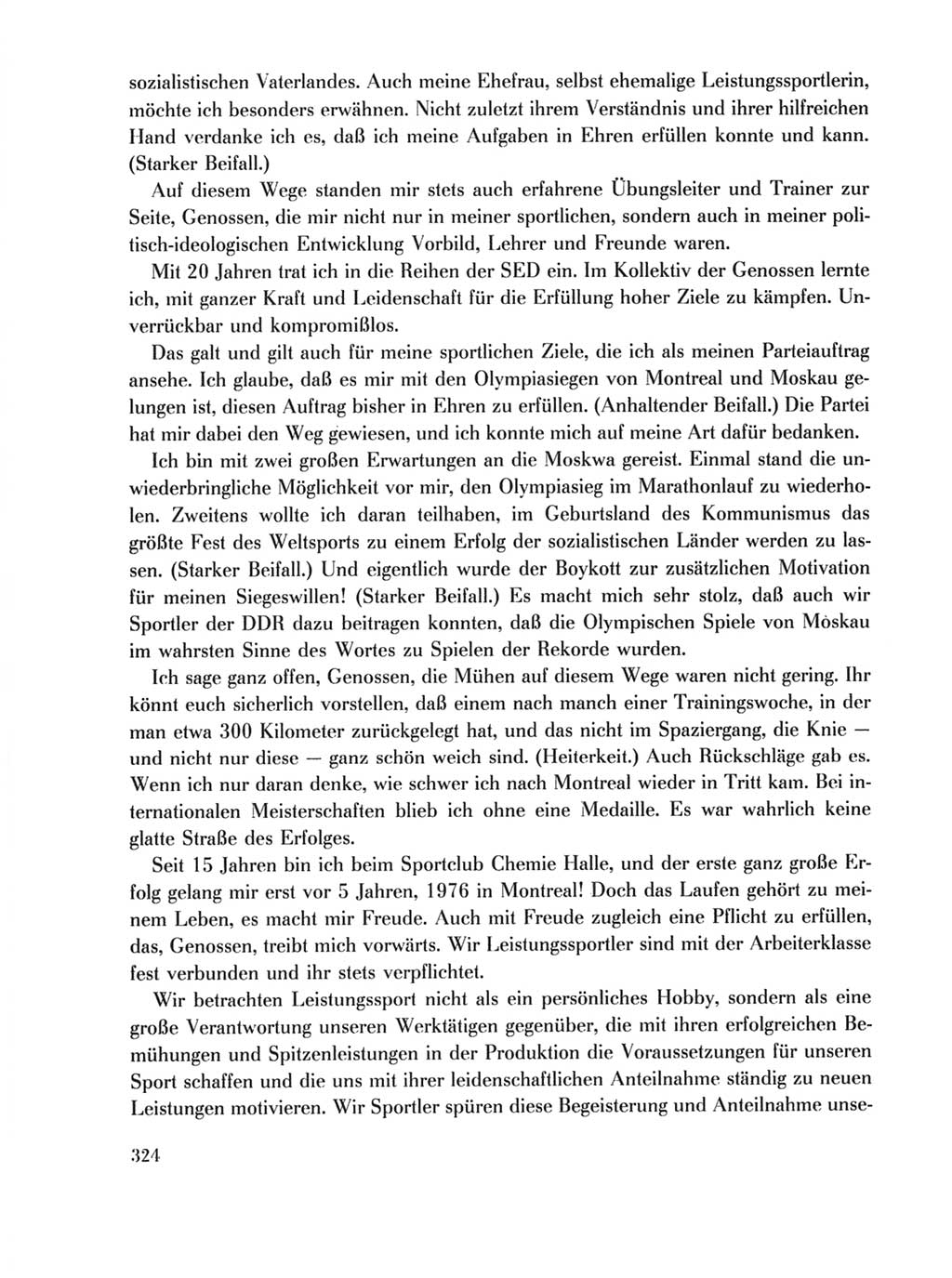 Protokoll der Verhandlungen des Ⅹ. Parteitages der Sozialistischen Einheitspartei Deutschlands (SED) [Deutsche Demokratische Republik (DDR)] 1981, Band 1, Seite 324 (Prot. Verh. Ⅹ. PT SED DDR 1981, Bd. 1, S. 324)