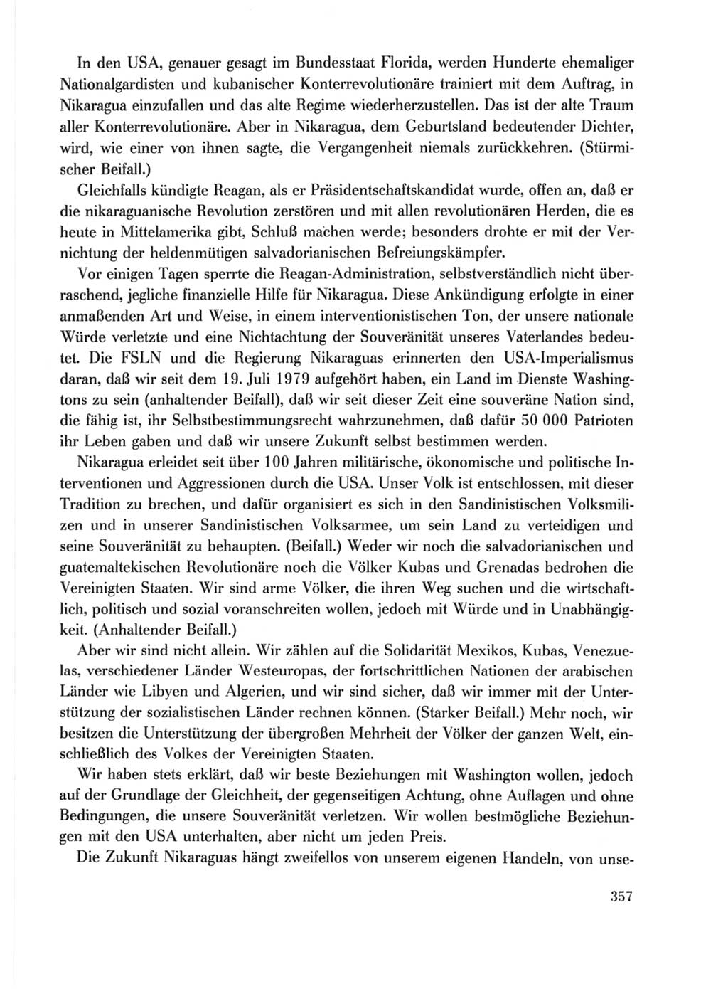 Protokoll der Verhandlungen des Ⅹ. Parteitages der Sozialistischen Einheitspartei Deutschlands (SED) [Deutsche Demokratische Republik (DDR)] 1981, Band 1, Seite 357 (Prot. Verh. Ⅹ. PT SED DDR 1981, Bd. 1, S. 357)