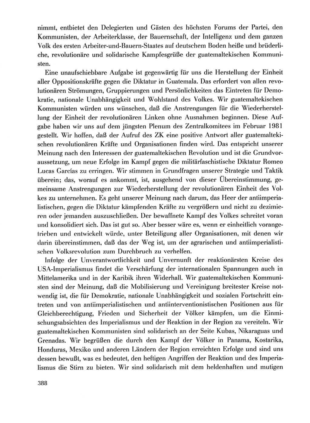 Protokoll der Verhandlungen des Ⅹ. Parteitages der Sozialistischen Einheitspartei Deutschlands (SED) [Deutsche Demokratische Republik (DDR)] 1981, Band 1, Seite 388 (Prot. Verh. Ⅹ. PT SED DDR 1981, Bd. 1, S. 388)
