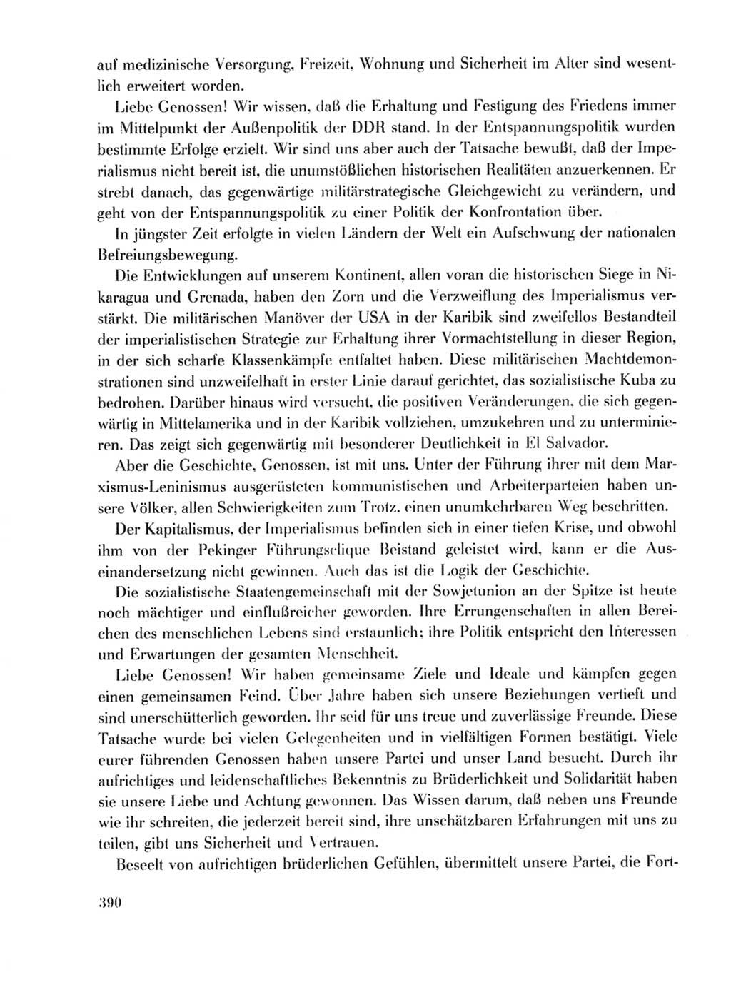 Protokoll der Verhandlungen des Ⅹ. Parteitages der Sozialistischen Einheitspartei Deutschlands (SED) [Deutsche Demokratische Republik (DDR)] 1981, Band 1, Seite 390 (Prot. Verh. Ⅹ. PT SED DDR 1981, Bd. 1, S. 390)