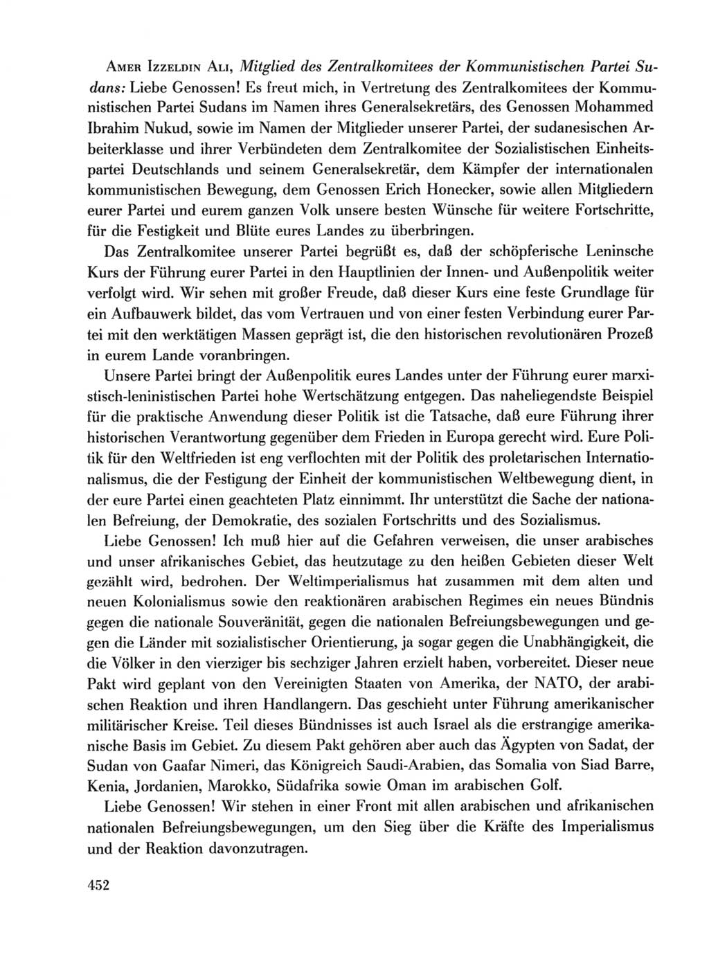 Protokoll der Verhandlungen des Ⅹ. Parteitages der Sozialistischen Einheitspartei Deutschlands (SED) [Deutsche Demokratische Republik (DDR)] 1981, Band 1, Seite 452 (Prot. Verh. Ⅹ. PT SED DDR 1981, Bd. 1, S. 452)
