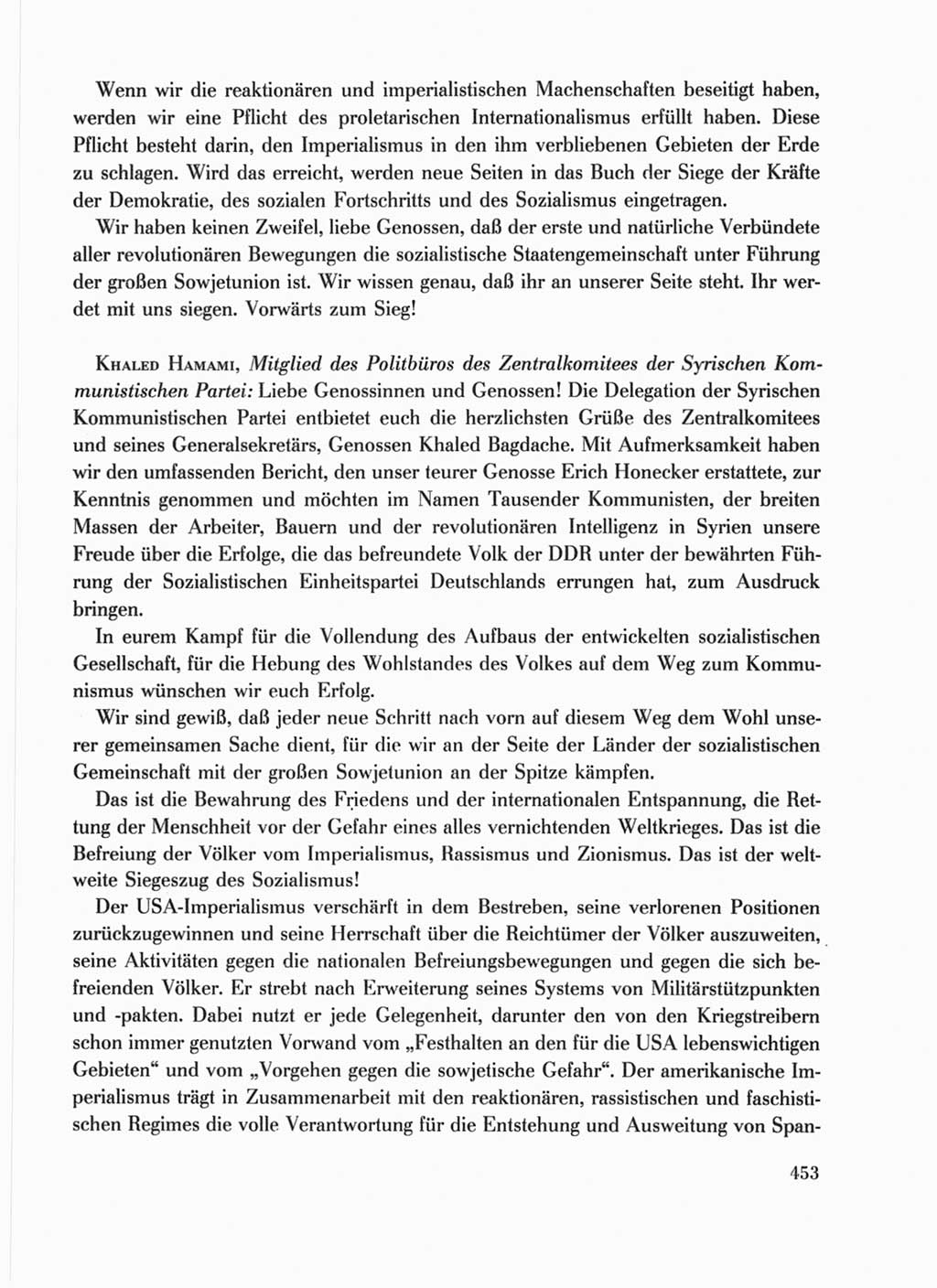 Protokoll der Verhandlungen des Ⅹ. Parteitages der Sozialistischen Einheitspartei Deutschlands (SED) [Deutsche Demokratische Republik (DDR)] 1981, Band 1, Seite 453 (Prot. Verh. Ⅹ. PT SED DDR 1981, Bd. 1, S. 453)