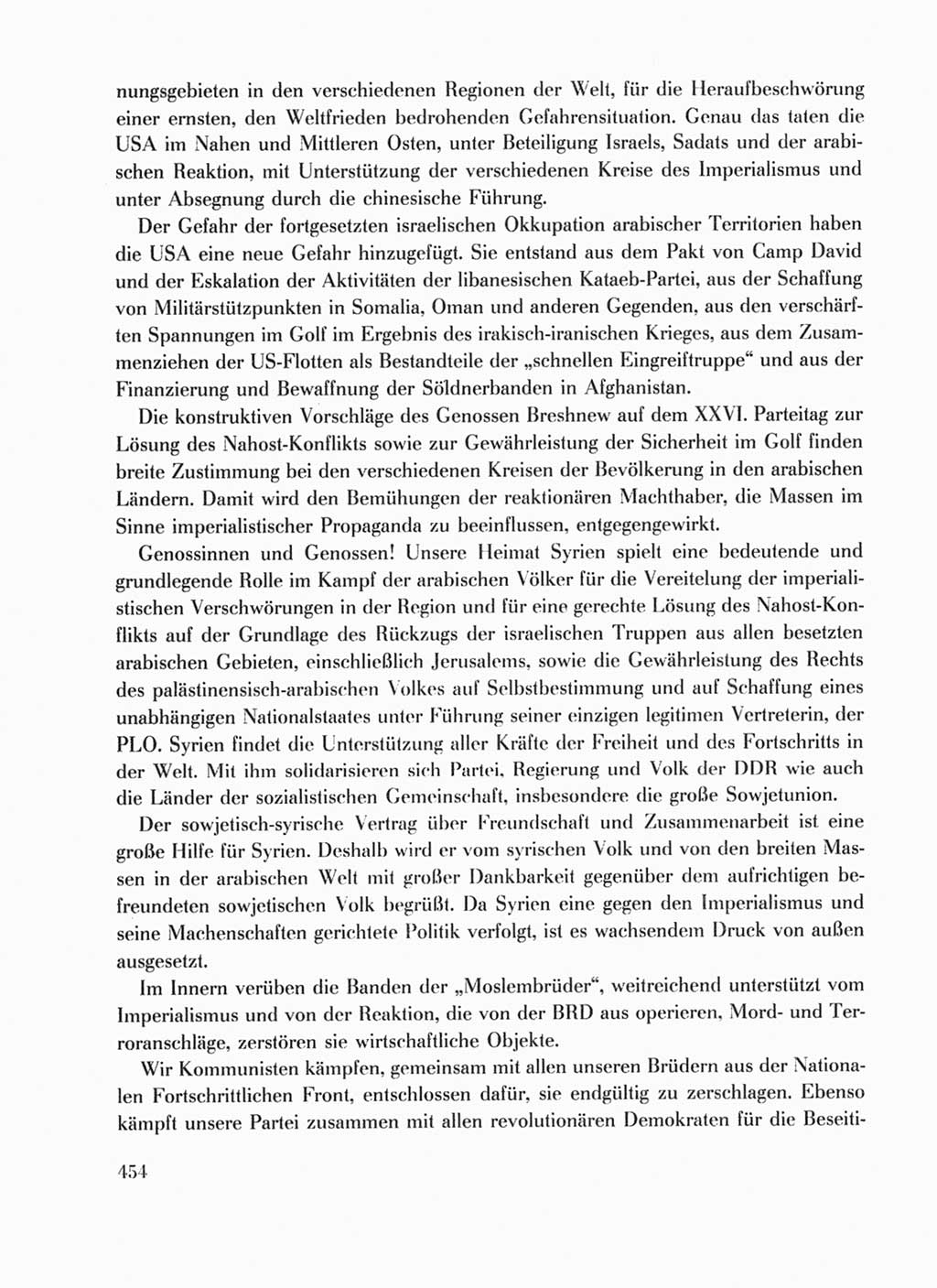 Protokoll der Verhandlungen des Ⅹ. Parteitages der Sozialistischen Einheitspartei Deutschlands (SED) [Deutsche Demokratische Republik (DDR)] 1981, Band 1, Seite 454 (Prot. Verh. Ⅹ. PT SED DDR 1981, Bd. 1, S. 454)