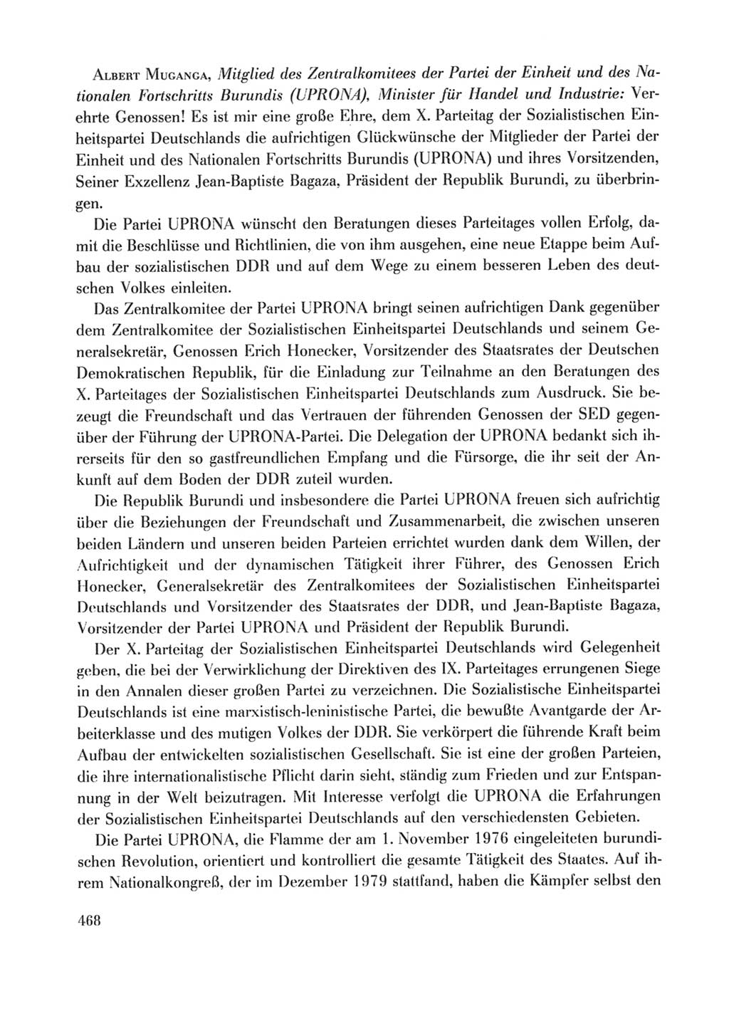 Protokoll der Verhandlungen des Ⅹ. Parteitages der Sozialistischen Einheitspartei Deutschlands (SED) [Deutsche Demokratische Republik (DDR)] 1981, Band 1, Seite 468 (Prot. Verh. Ⅹ. PT SED DDR 1981, Bd. 1, S. 468)