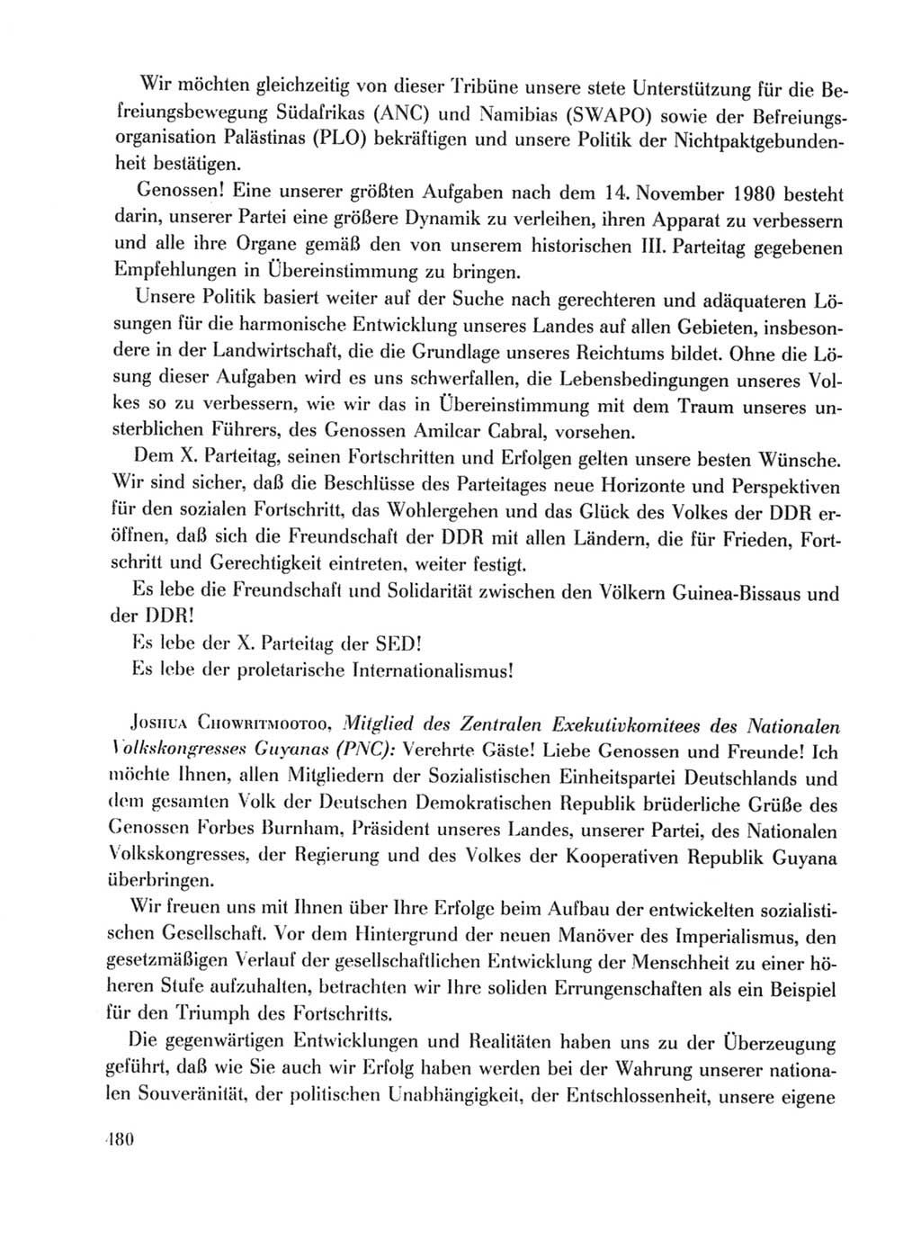 Protokoll der Verhandlungen des Ⅹ. Parteitages der Sozialistischen Einheitspartei Deutschlands (SED) [Deutsche Demokratische Republik (DDR)] 1981, Band 1, Seite 480 (Prot. Verh. Ⅹ. PT SED DDR 1981, Bd. 1, S. 480)