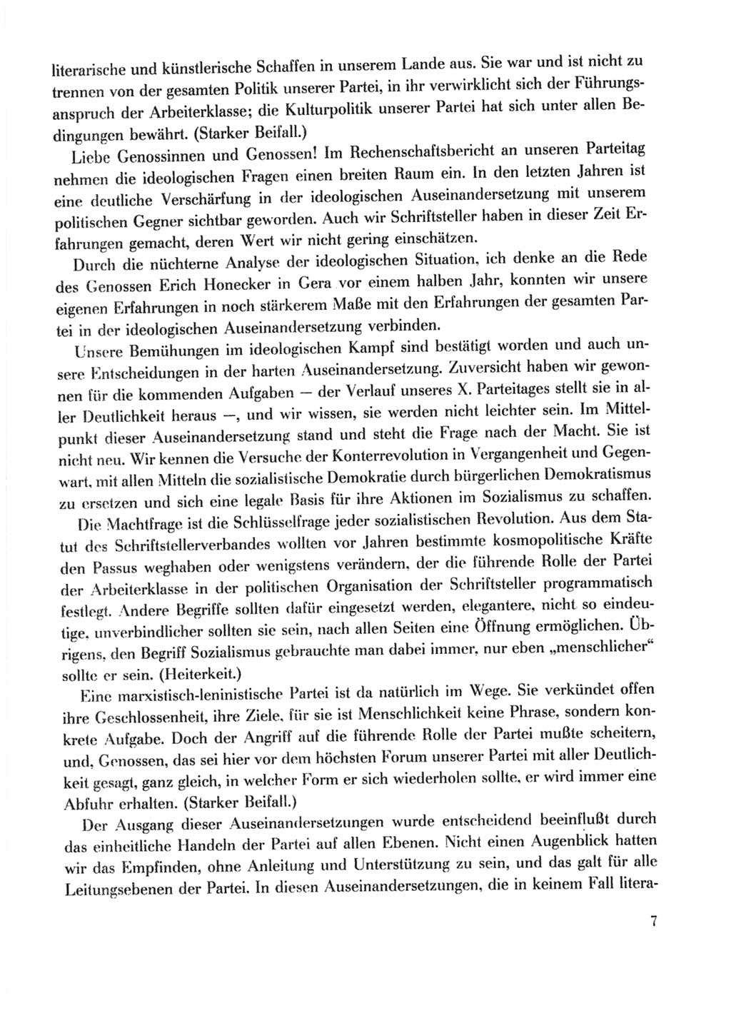 Protokoll der Verhandlungen des Ⅹ. Parteitages der Sozialistischen Einheitspartei Deutschlands (SED) [Deutsche Demokratische Republik (DDR)] 1981, Band 2, Seite 7 (Prot. Verh. Ⅹ. PT SED DDR 1981, Bd. 2, S. 7)