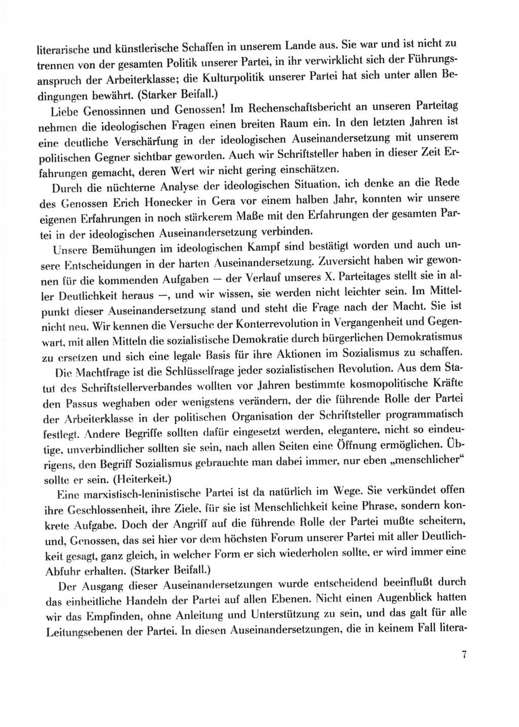 Protokoll der Verhandlungen des Ⅹ. Parteitages der Sozialistischen Einheitspartei Deutschlands (SED) [Deutsche Demokratische Republik (DDR)] 1981, Band 2, Seite 7 (Prot. Verh. Ⅹ. PT SED DDR 1981, Bd. 2, S. 7)