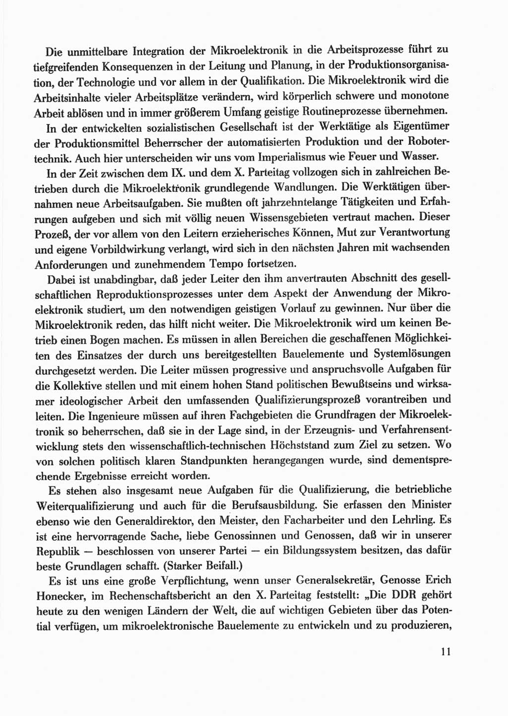 Protokoll der Verhandlungen des Ⅹ. Parteitages der Sozialistischen Einheitspartei Deutschlands (SED) [Deutsche Demokratische Republik (DDR)] 1981, Band 2, Seite 11 (Prot. Verh. Ⅹ. PT SED DDR 1981, Bd. 2, S. 11)