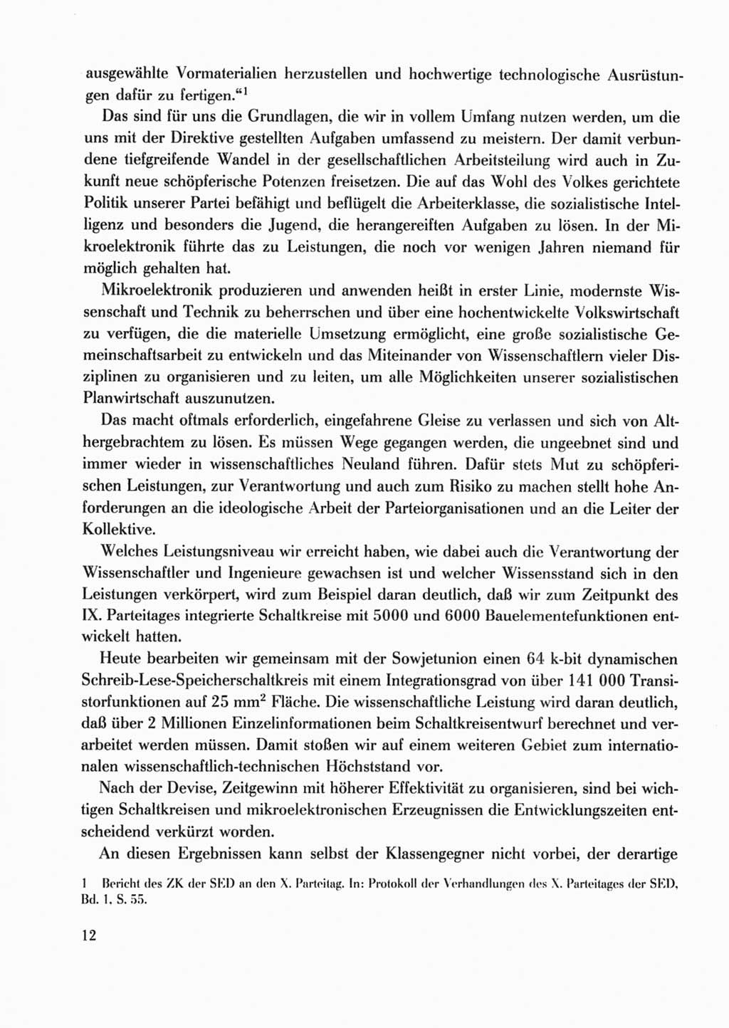 Protokoll der Verhandlungen des Ⅹ. Parteitages der Sozialistischen Einheitspartei Deutschlands (SED) [Deutsche Demokratische Republik (DDR)] 1981, Band 2, Seite 12 (Prot. Verh. Ⅹ. PT SED DDR 1981, Bd. 2, S. 12)